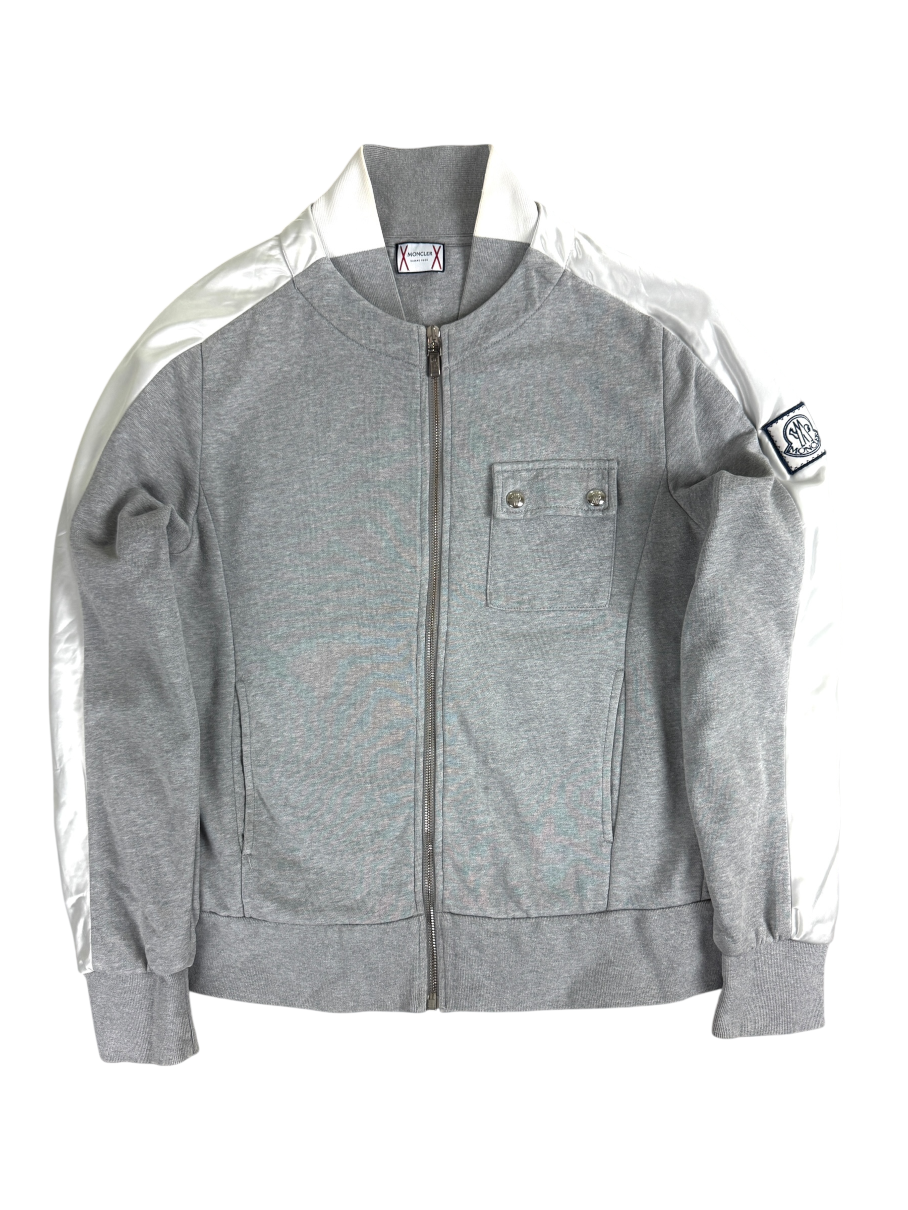 Gilet Moncler gris / blanc taille M - Vue de face