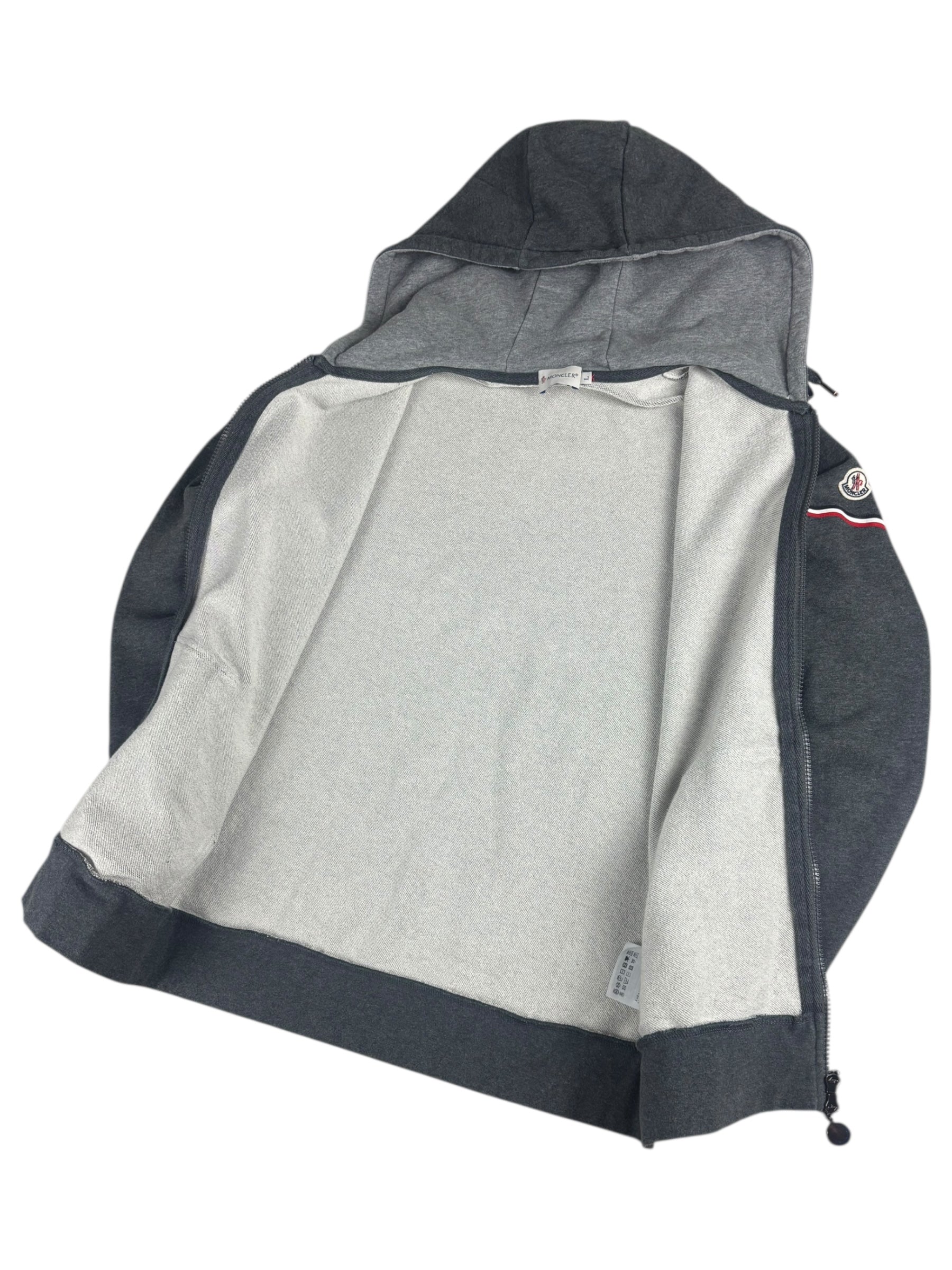 Gilet Moncler gris taille L - Logo et étiquette