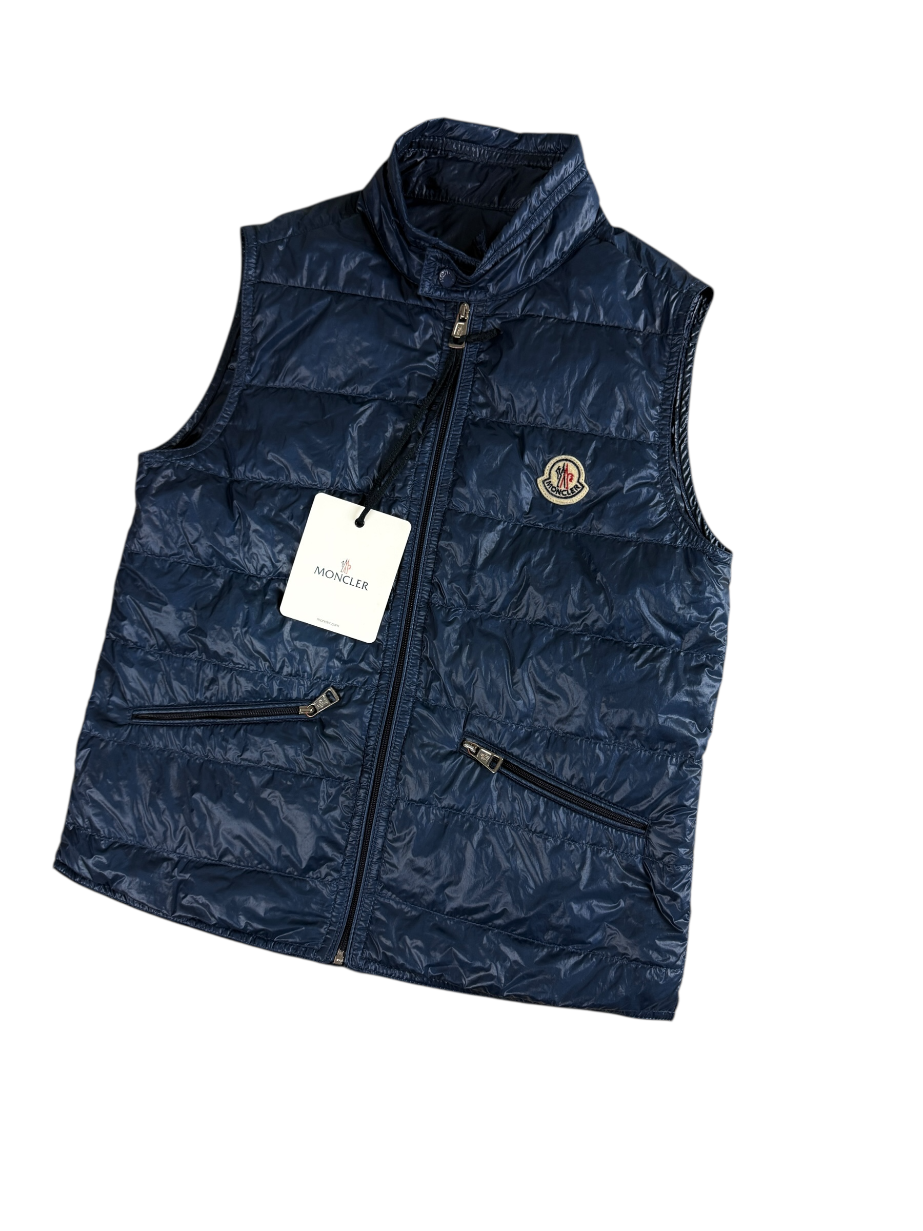 Gilet Moncler marine taille 12 ans - Logo et étiquette
