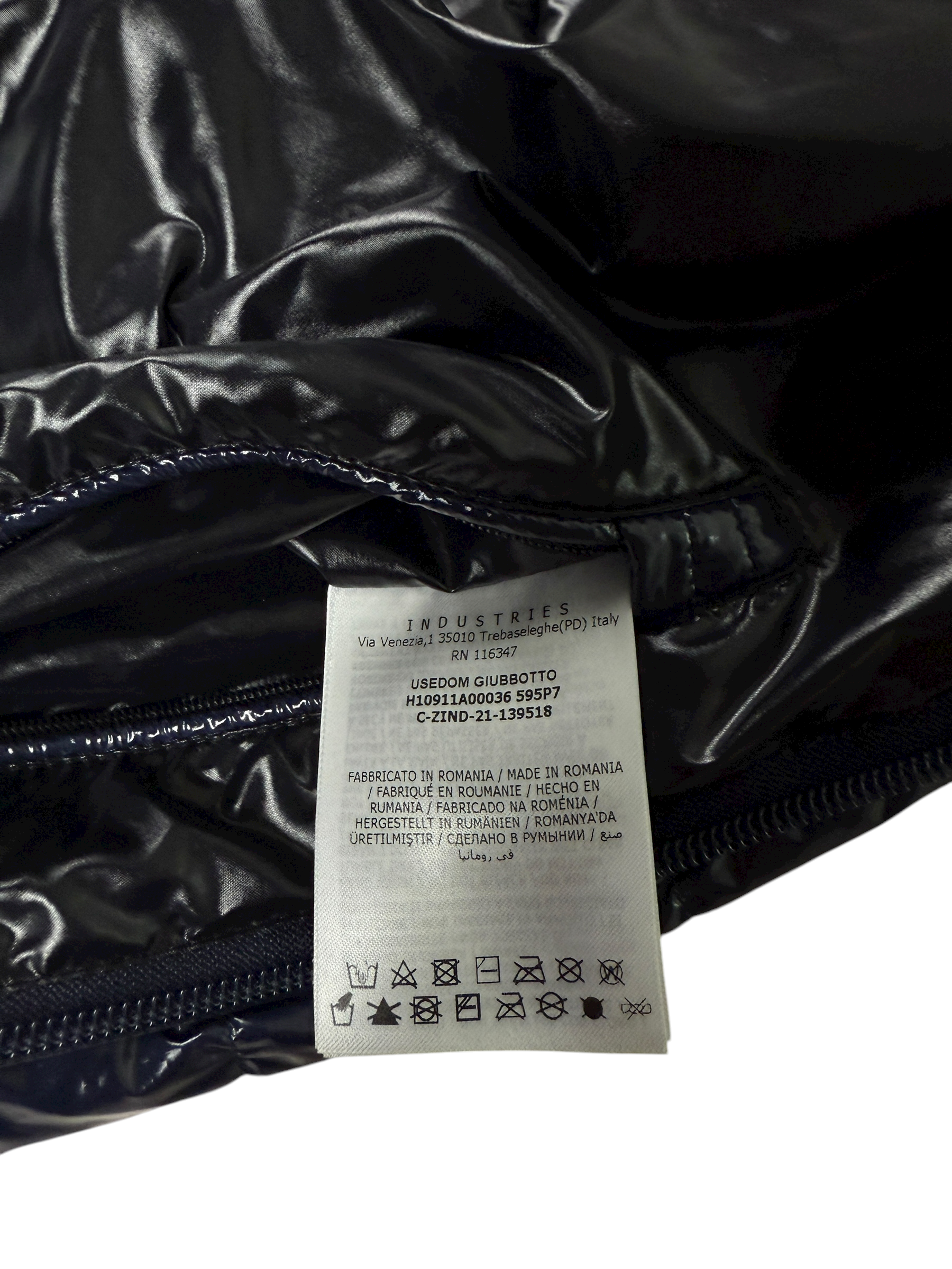 Gilet Moncler marine taille M - Logo et étiquette