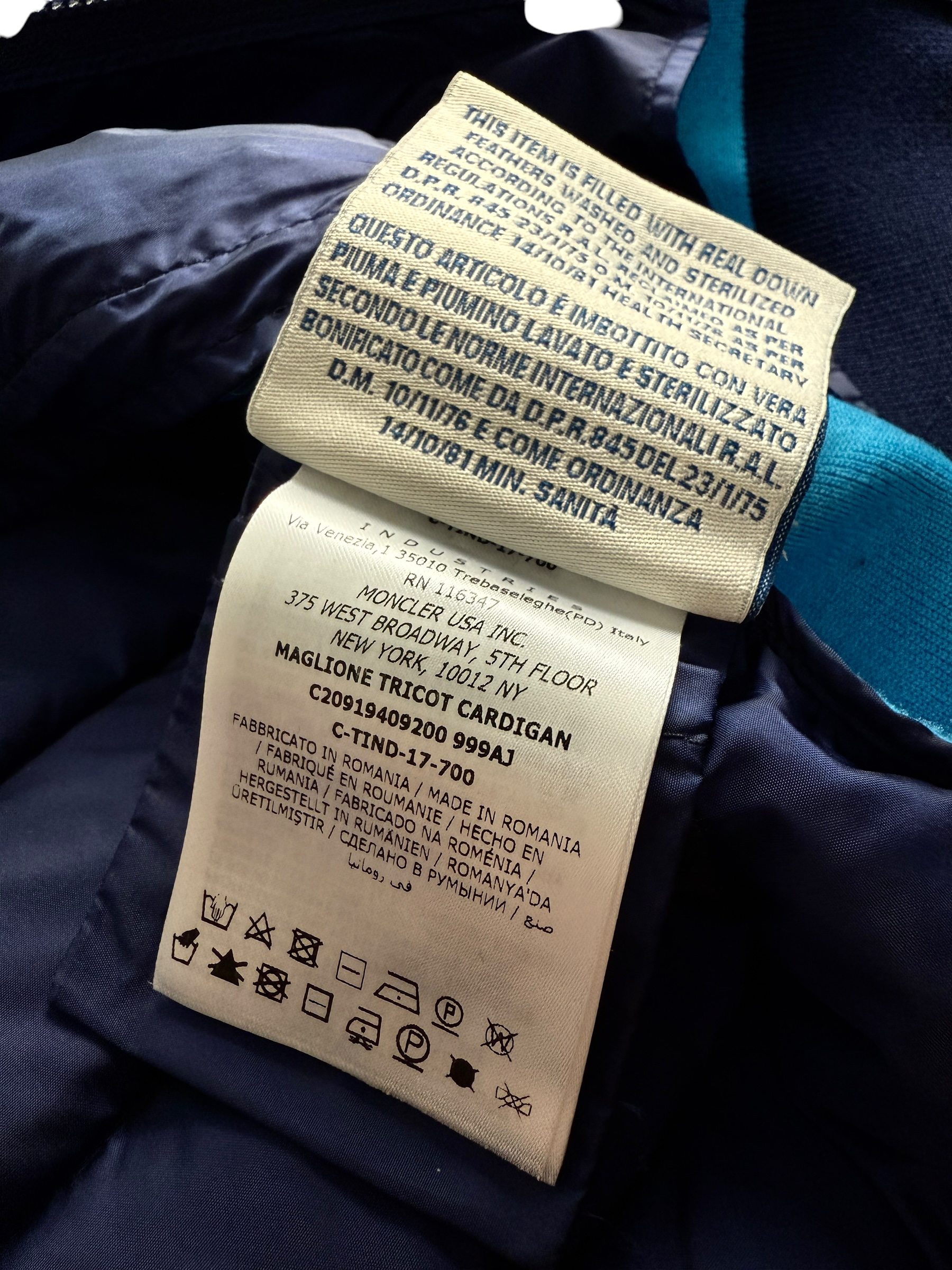 Gilet Moncler marine taille XL - Vue côté