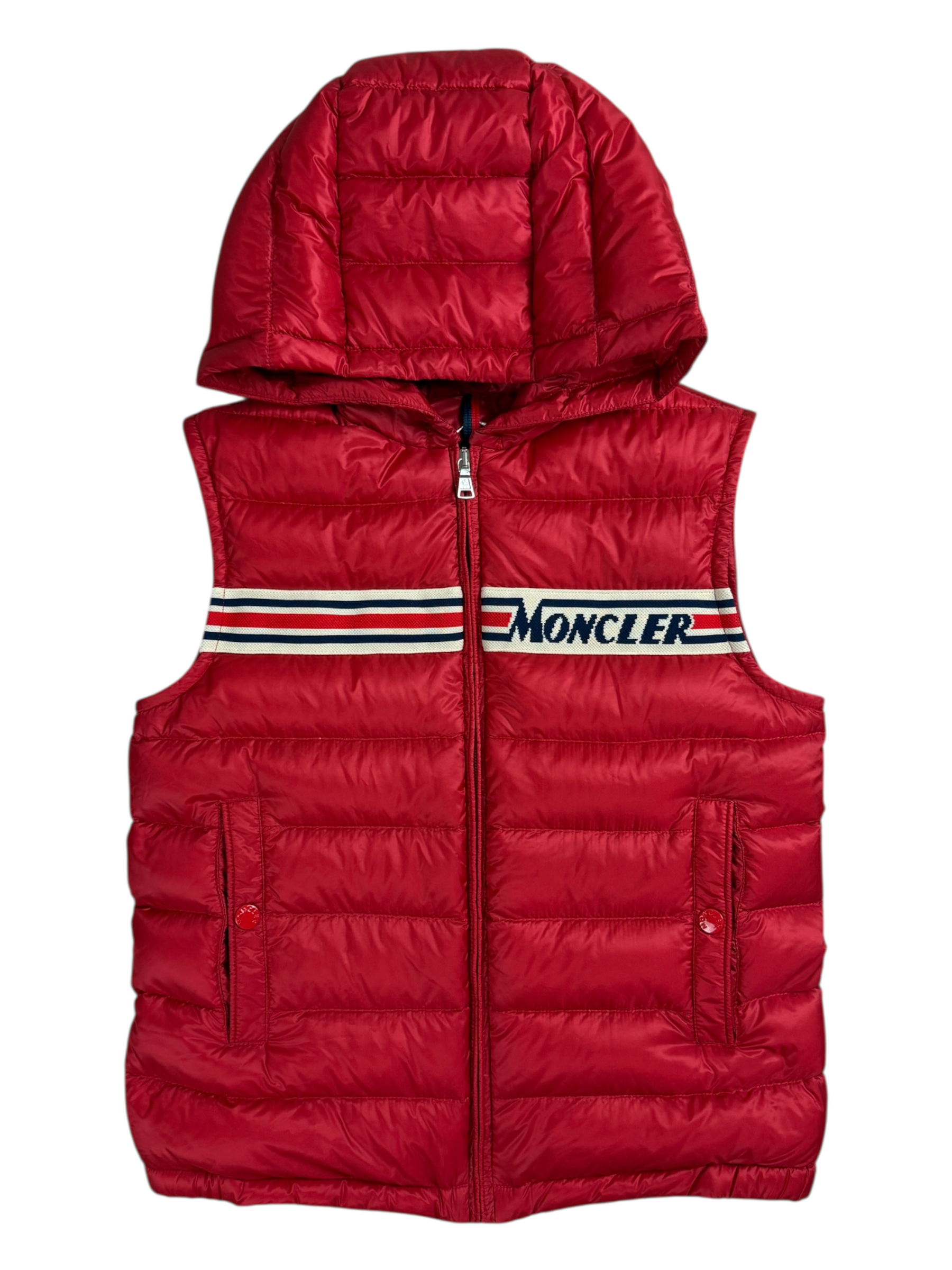 Gilet Moncler rouge taille 12 ans - Vue de face