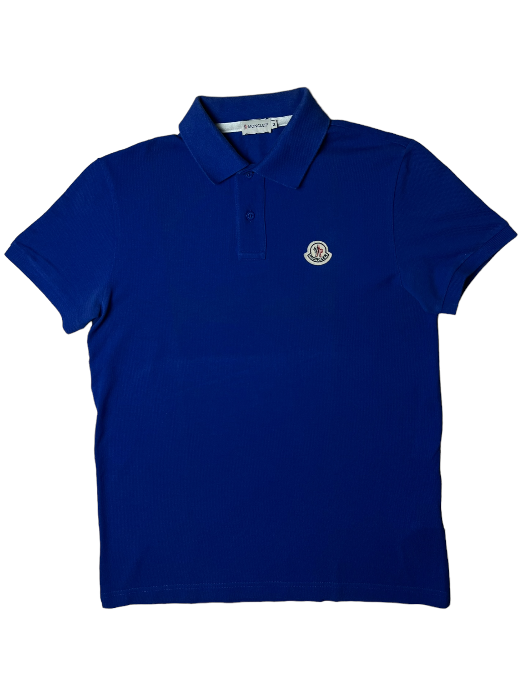 Polo Moncler bleu taille M - Vue de face