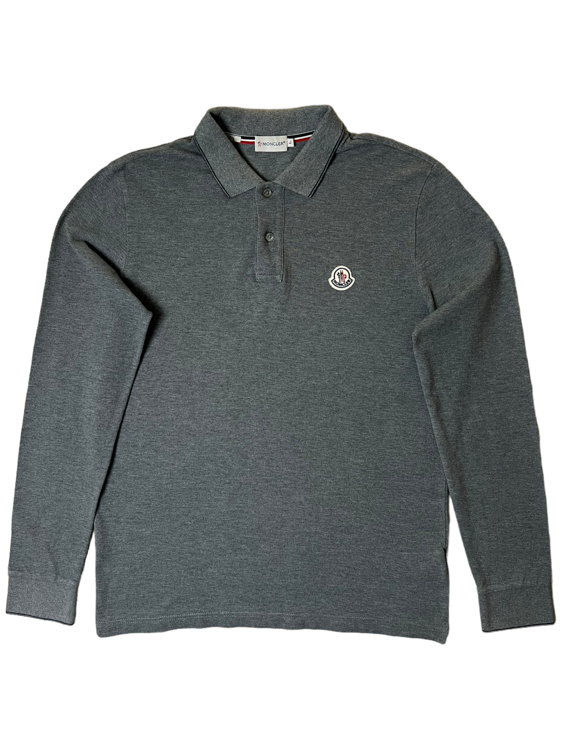 Polo Moncler gris taille L - Vue de face