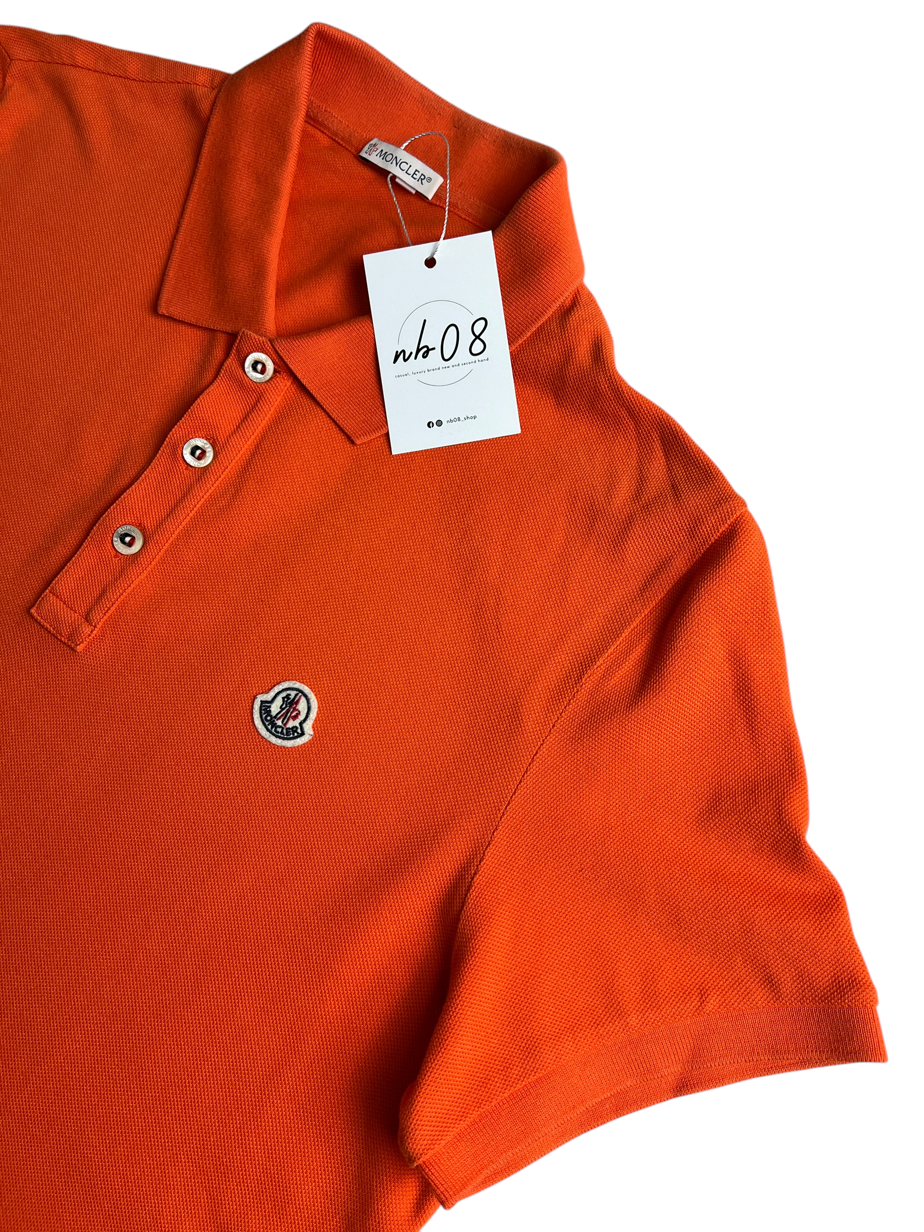 Polo Moncler orange taille L - Vue de dos
