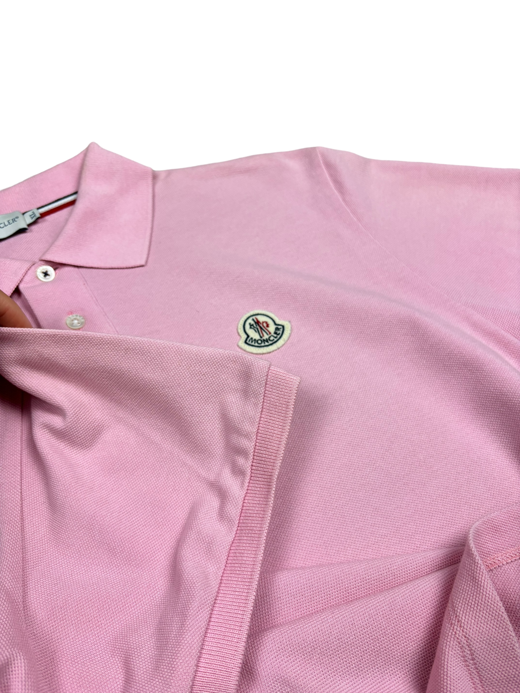 Polo Moncler rose taille XL - Détail