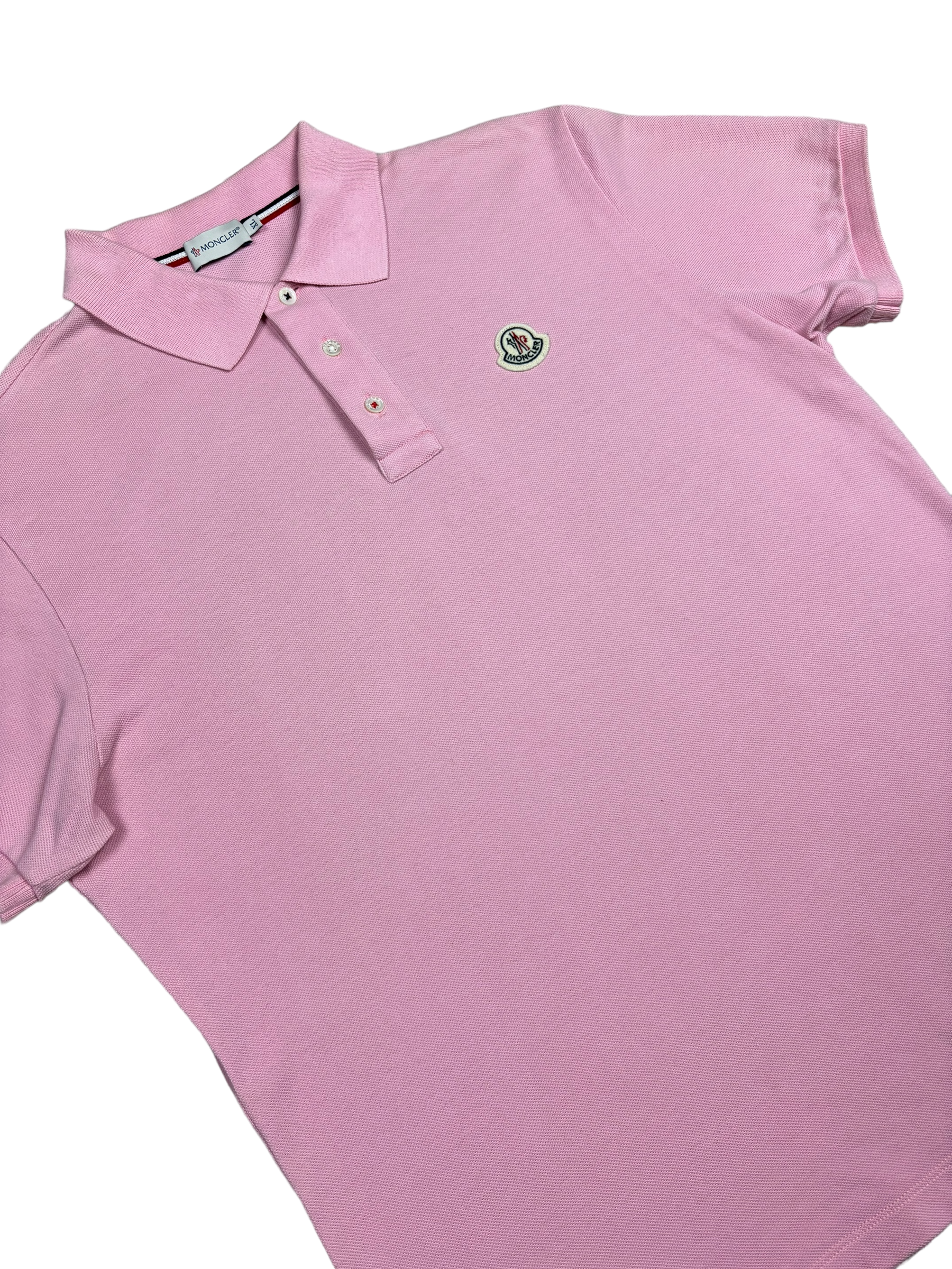 Polo Moncler rose taille XL - Logo et étiquette