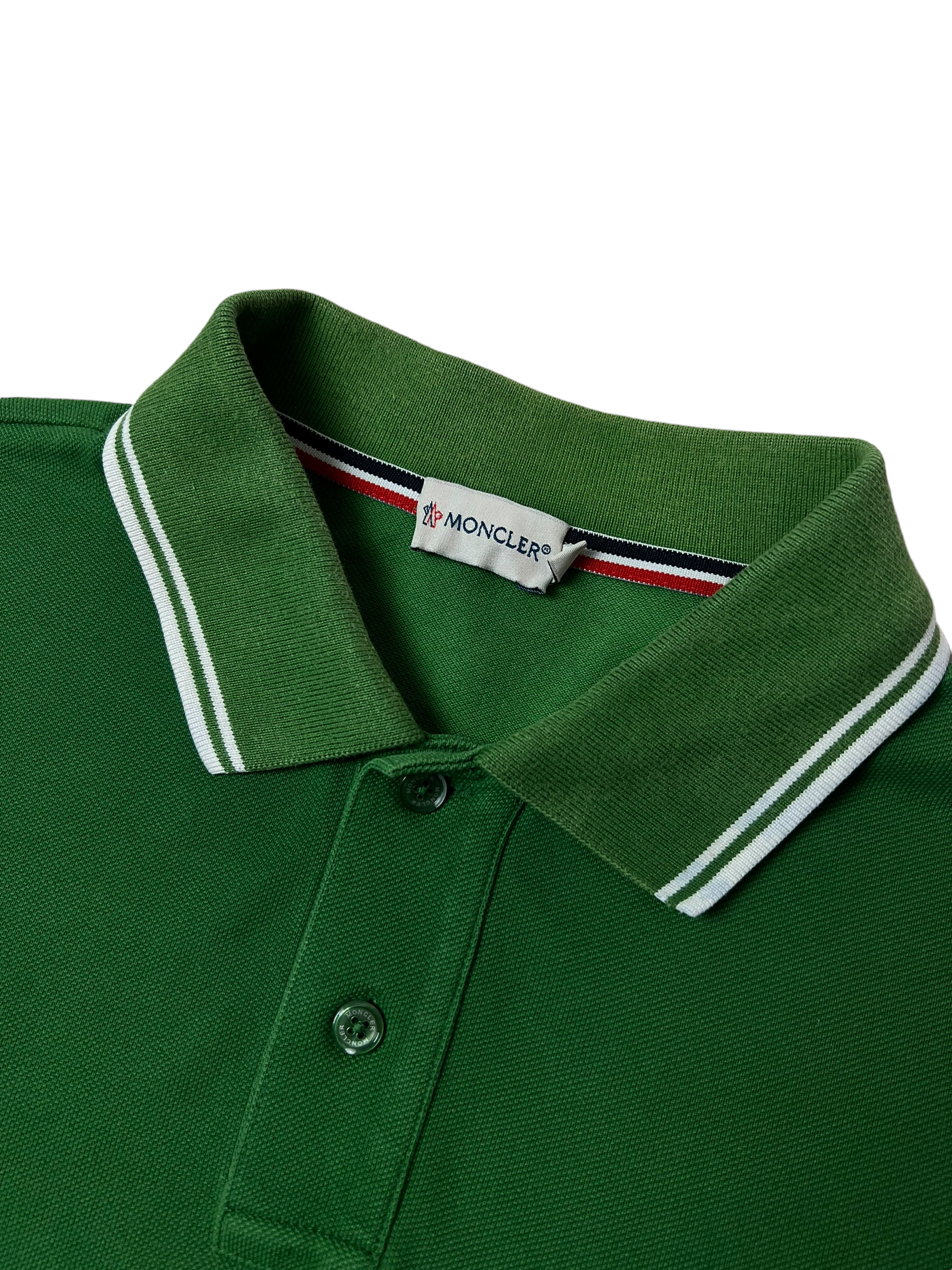 Polo Moncler vert taille L - Détail