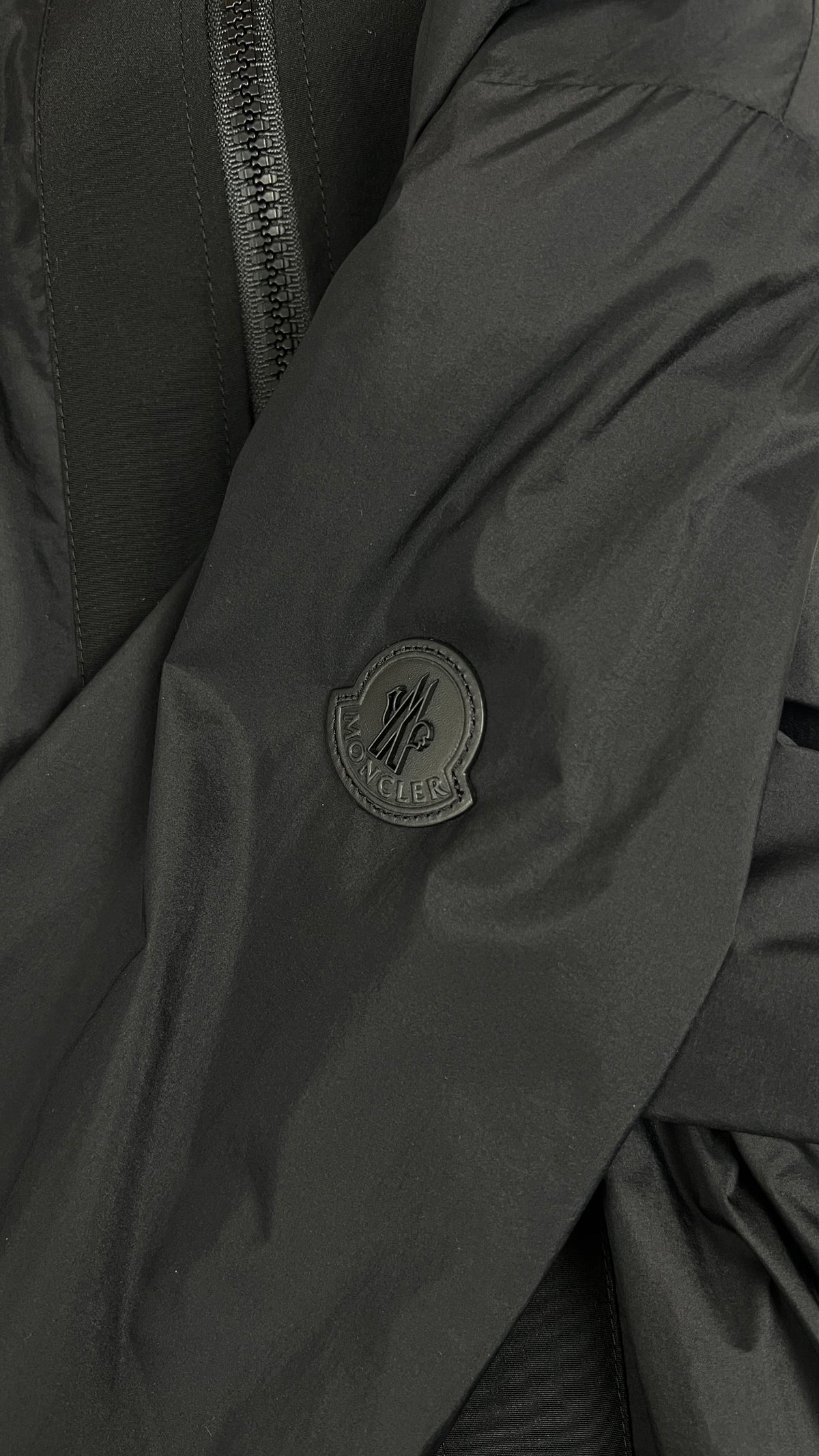 Veste Bomber Moncler en Nylon noir taille 3 (L), détail étiquettes et finitions — vue 3