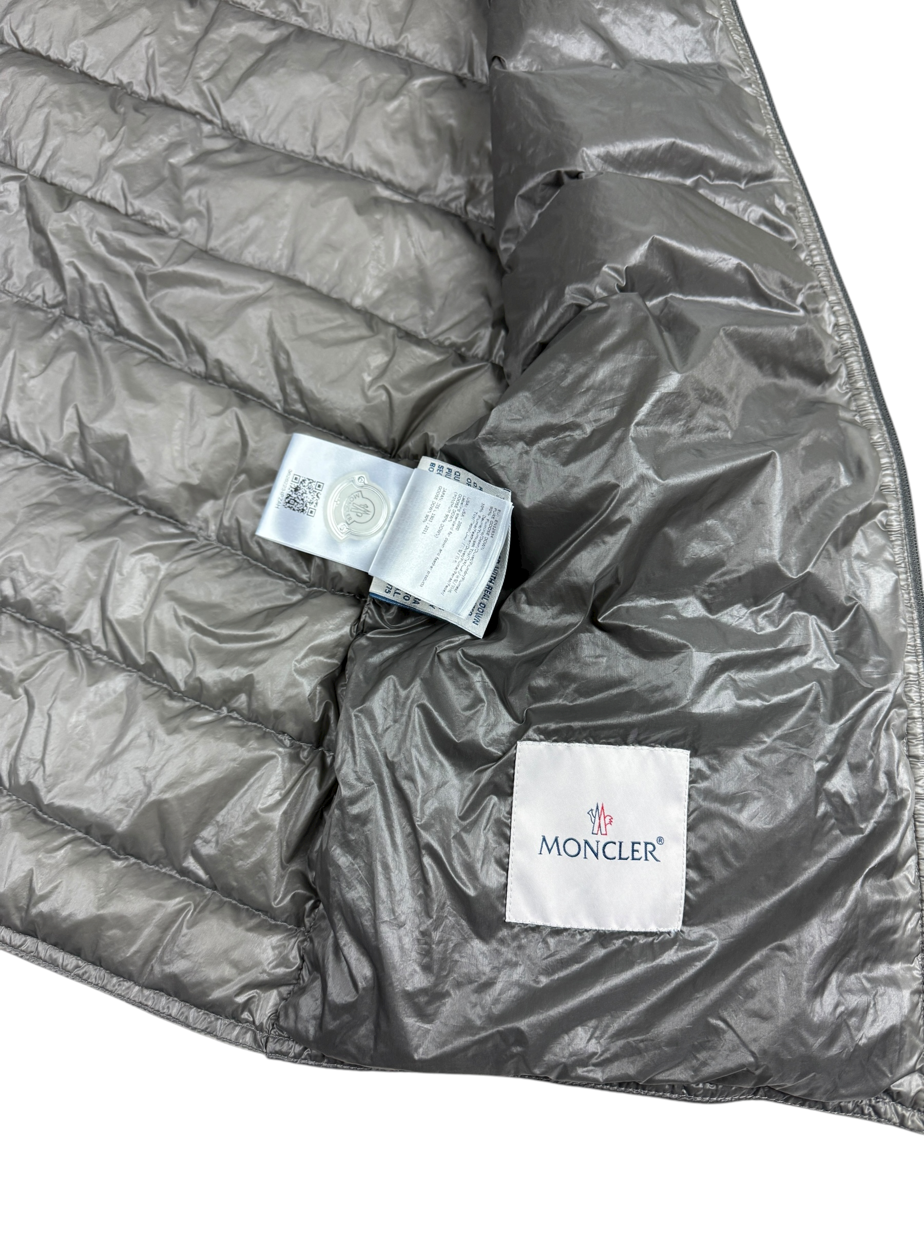 Veste Moncler gris métallisé taille 1 - Détail