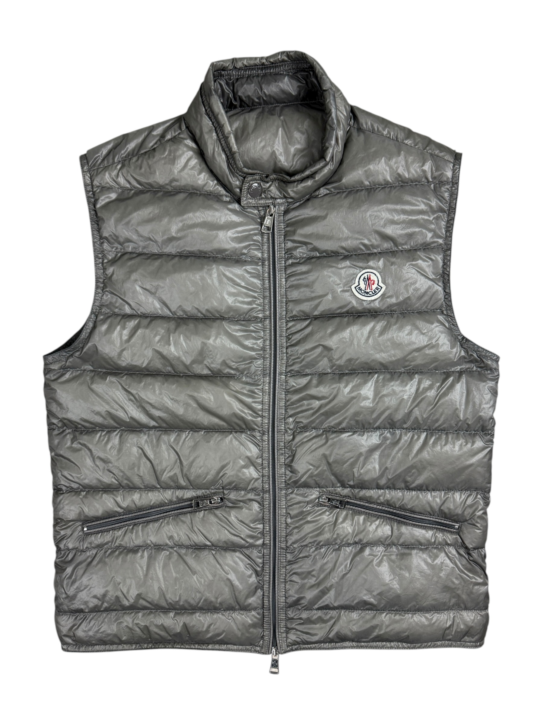 Veste Moncler gris métallisé taille 1 - Vue de face