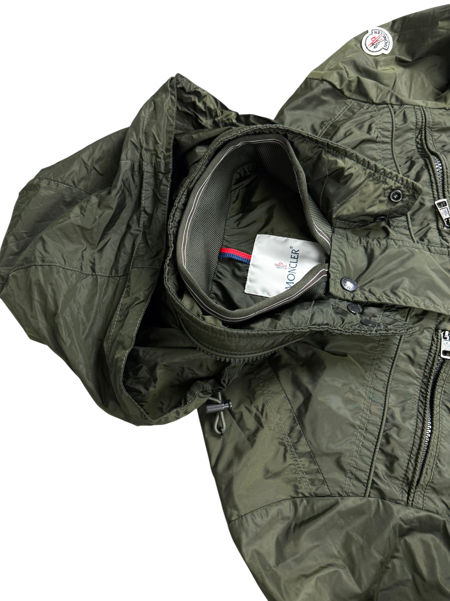 Veste Moncler kaki taille 2 - Vue côté