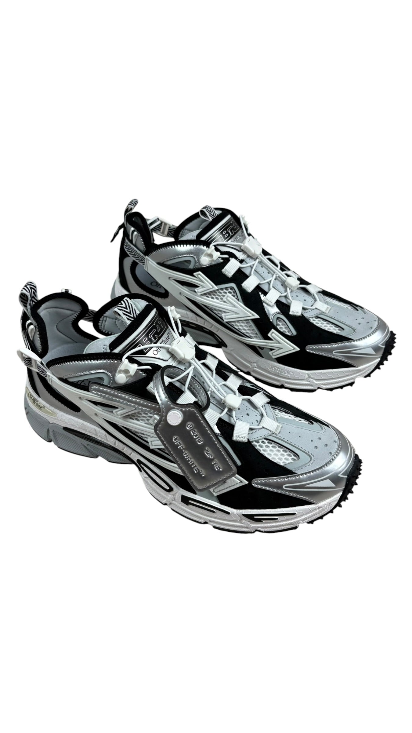Sneakers Off-White Be Right Back argent noir - vue 3/5