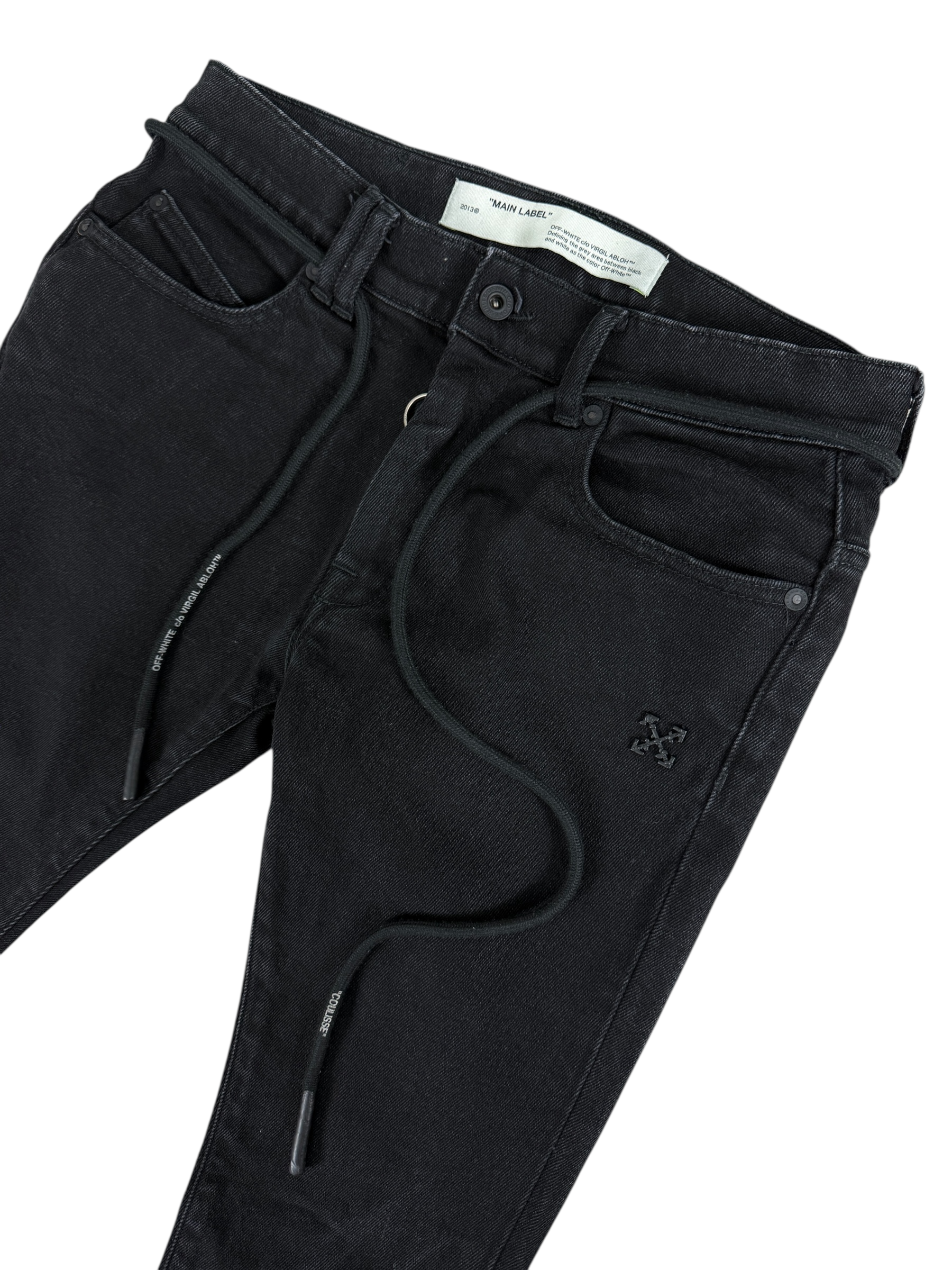 Jean Off White noir taille PANTALON 29 - Logo et étiquette