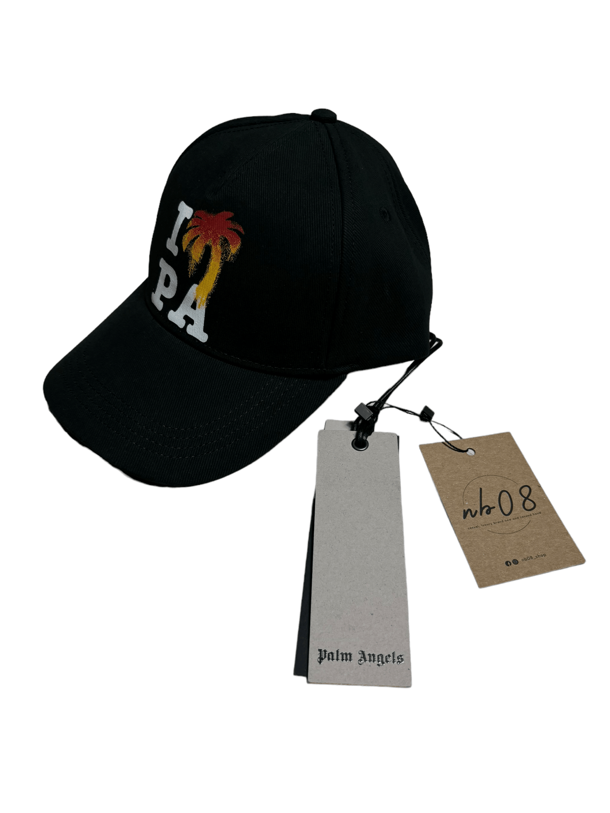 Casquette Palm Angels noir taille UNI, détail matière et finitions — vue 3