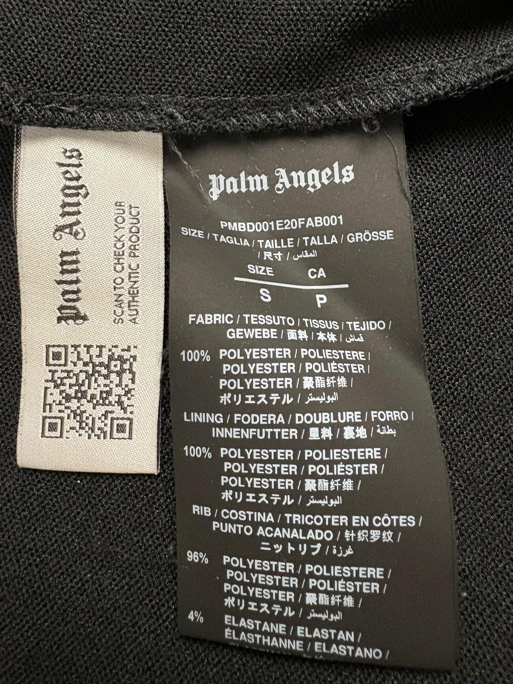 Gilet Palm Angels noir taille S - Logo et étiquette