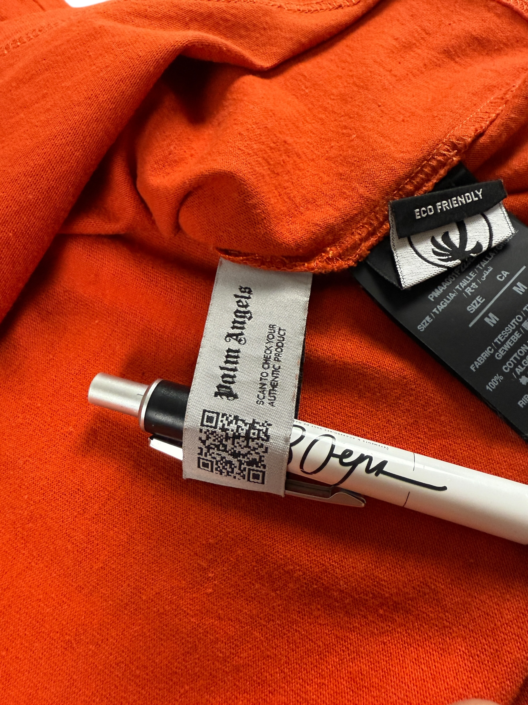 Veste Palm Angels orange taille M - Logo et étiquette