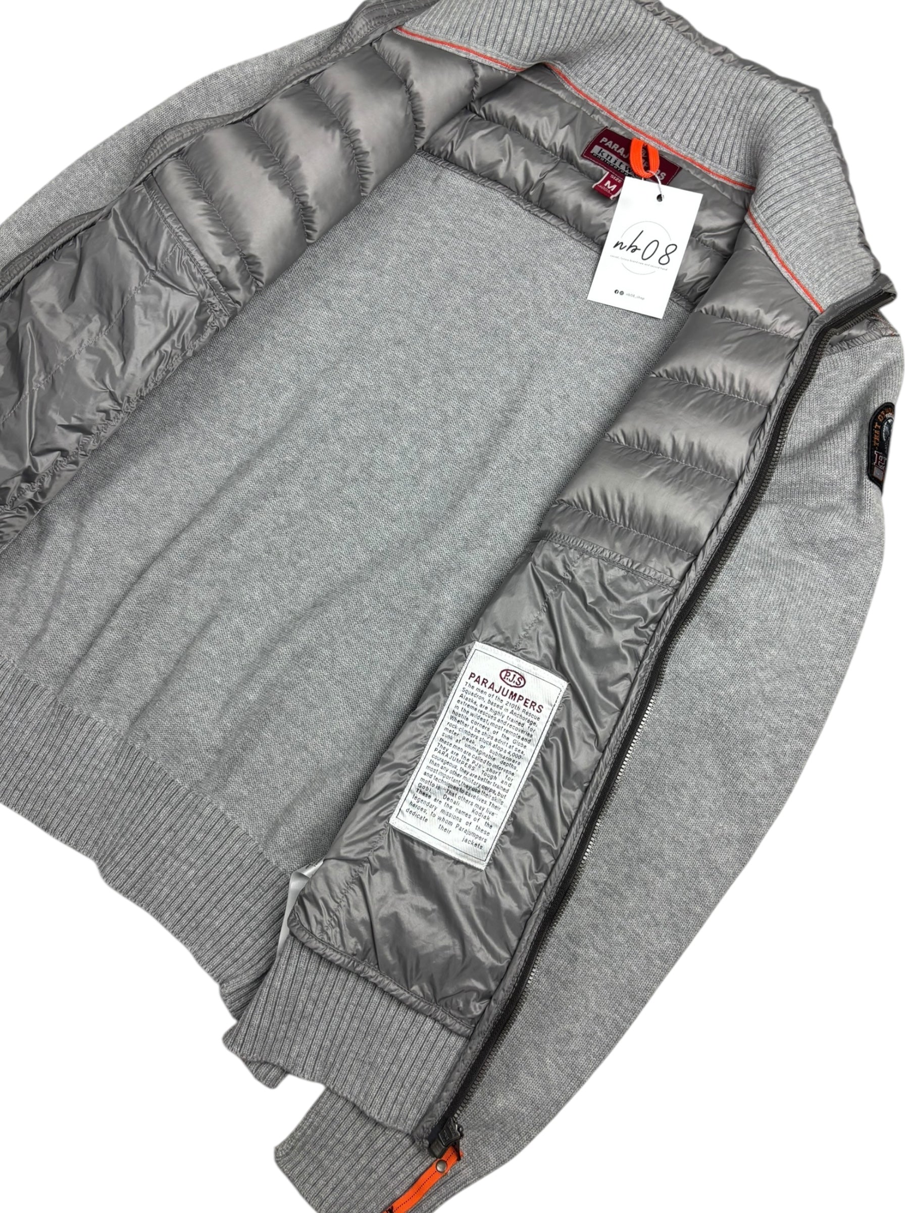 Cardigan Parajumpers gris taille M - Logo et étiquette