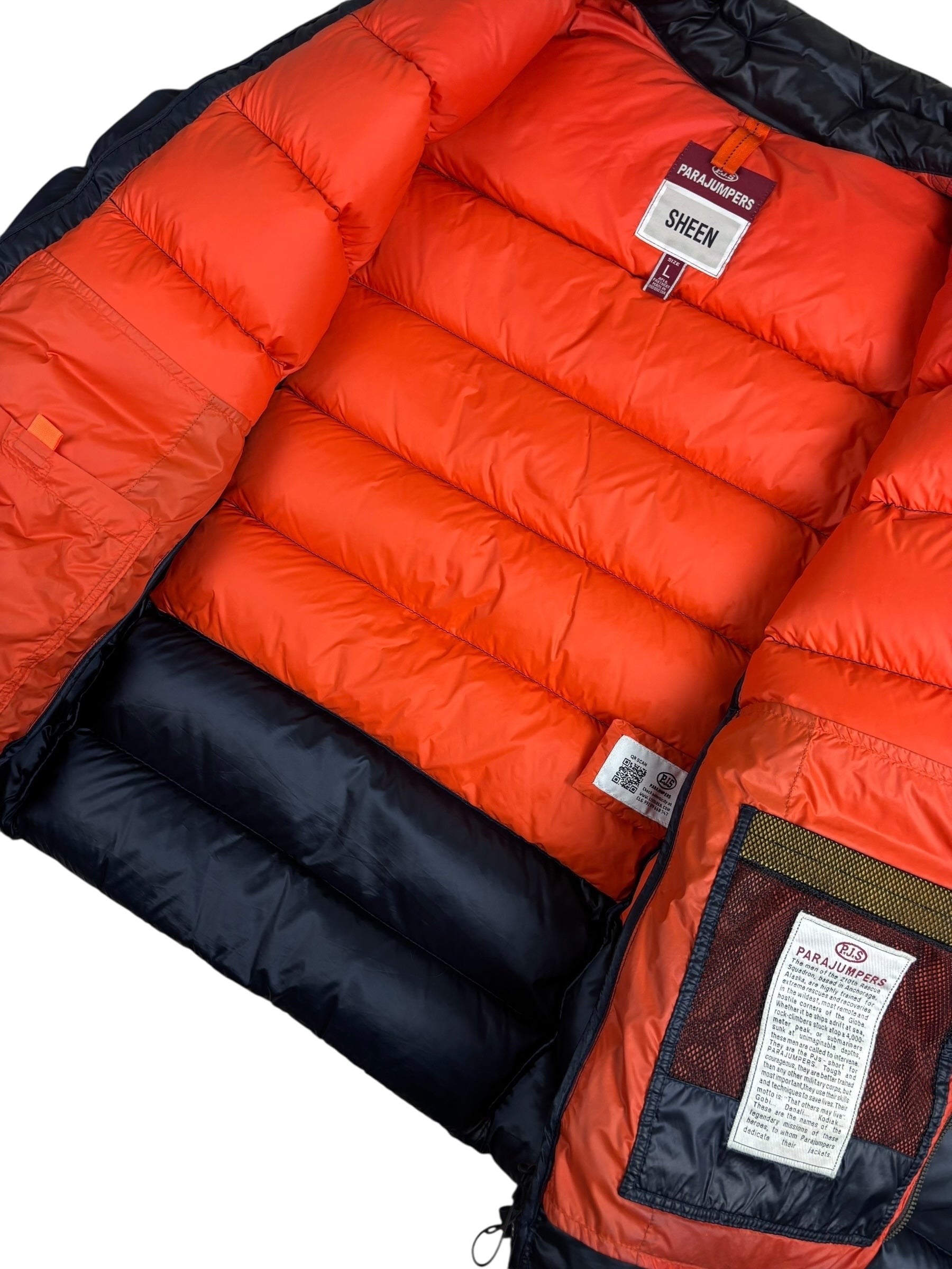 Doudoune Parajumpers marine taille L - Logo et étiquette
