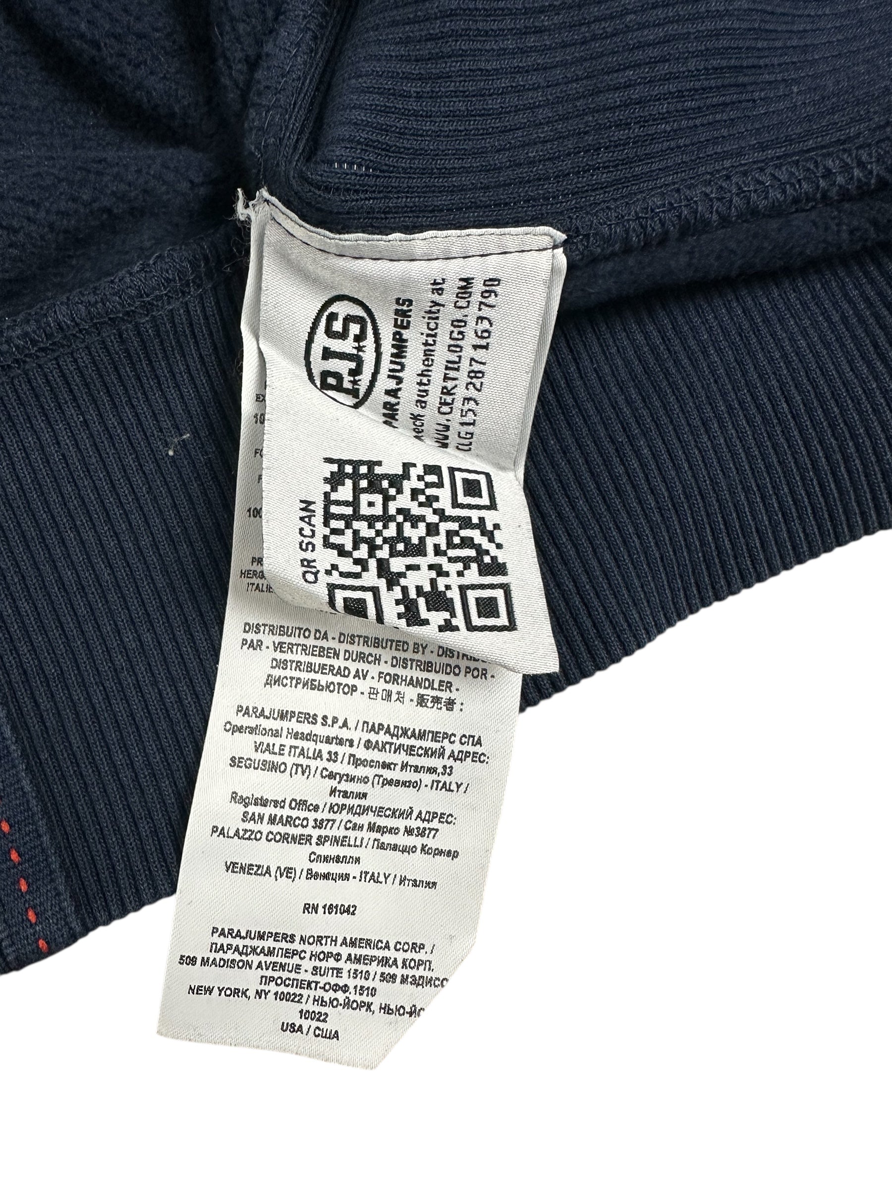 Hoodie Parajumpers marine taille XL - Détail