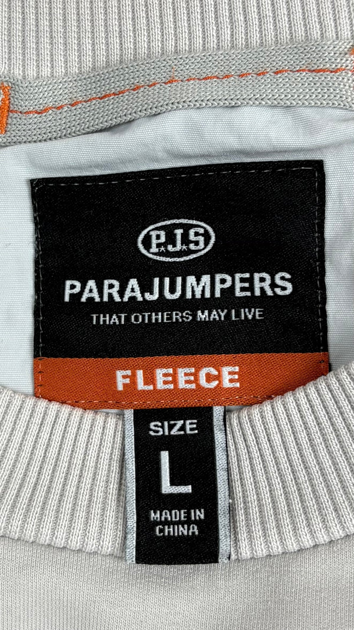 Sweat Parajumpers Fleece à Poche Nylon gris clair, détail étiquettes et finitions — vue 5