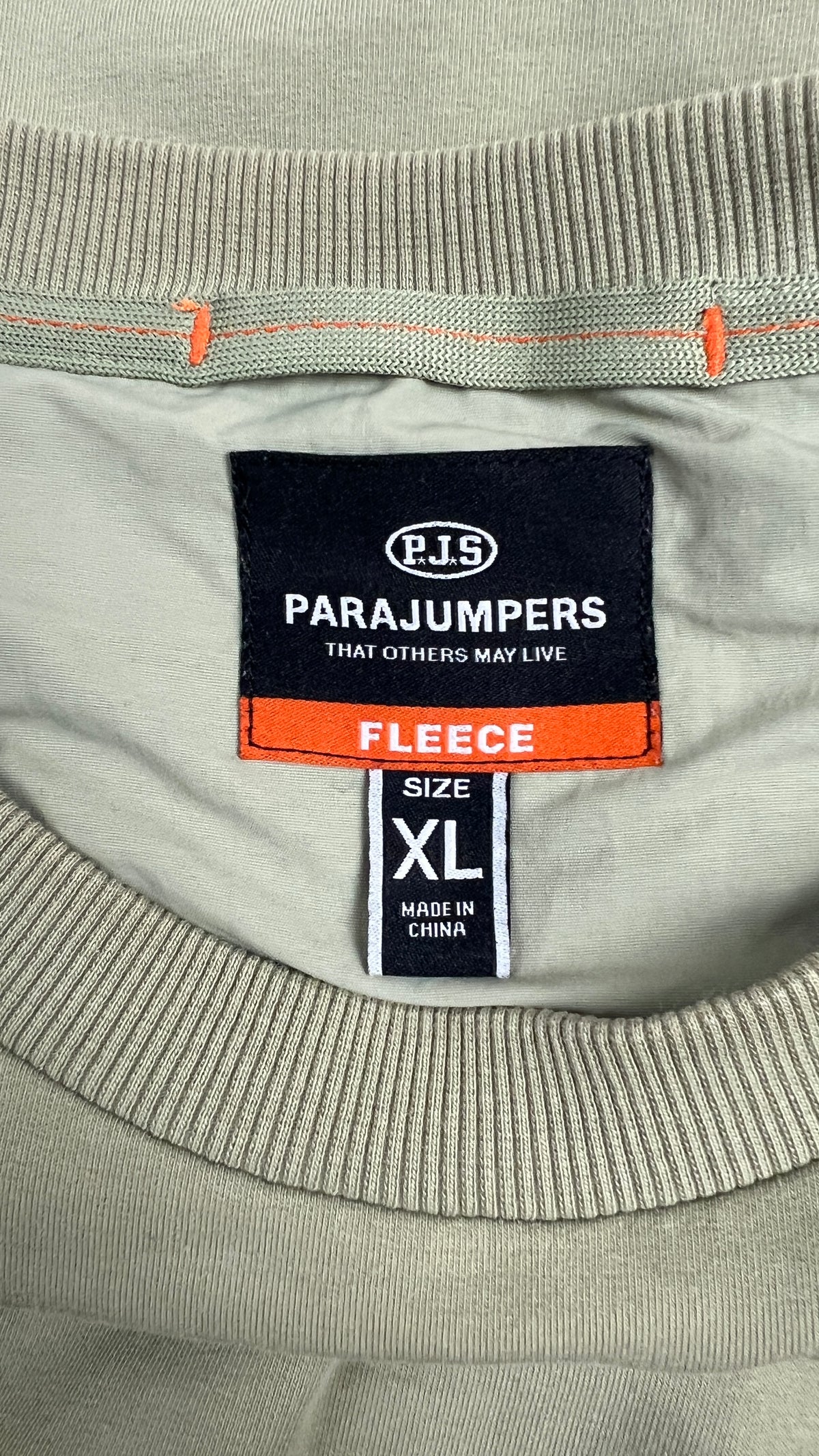 Sweat Parajumpers Fleece à Poche Nylon vert sauge, détail étiquettes et finitions — vue 4