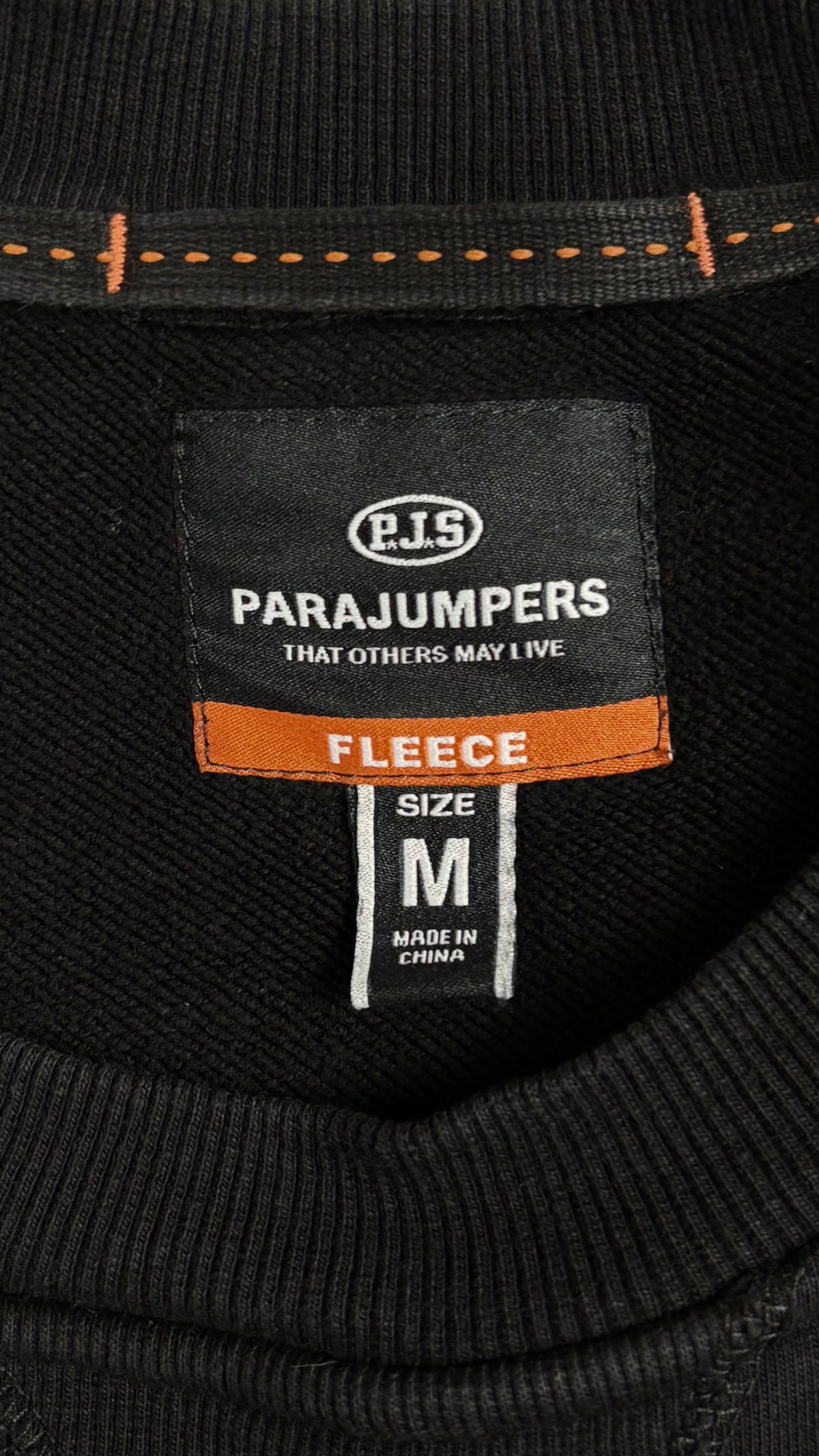 Sweat-shirt Parajumpers Fleece à Bandes noir, détail étiquettes et finitions — vue 4