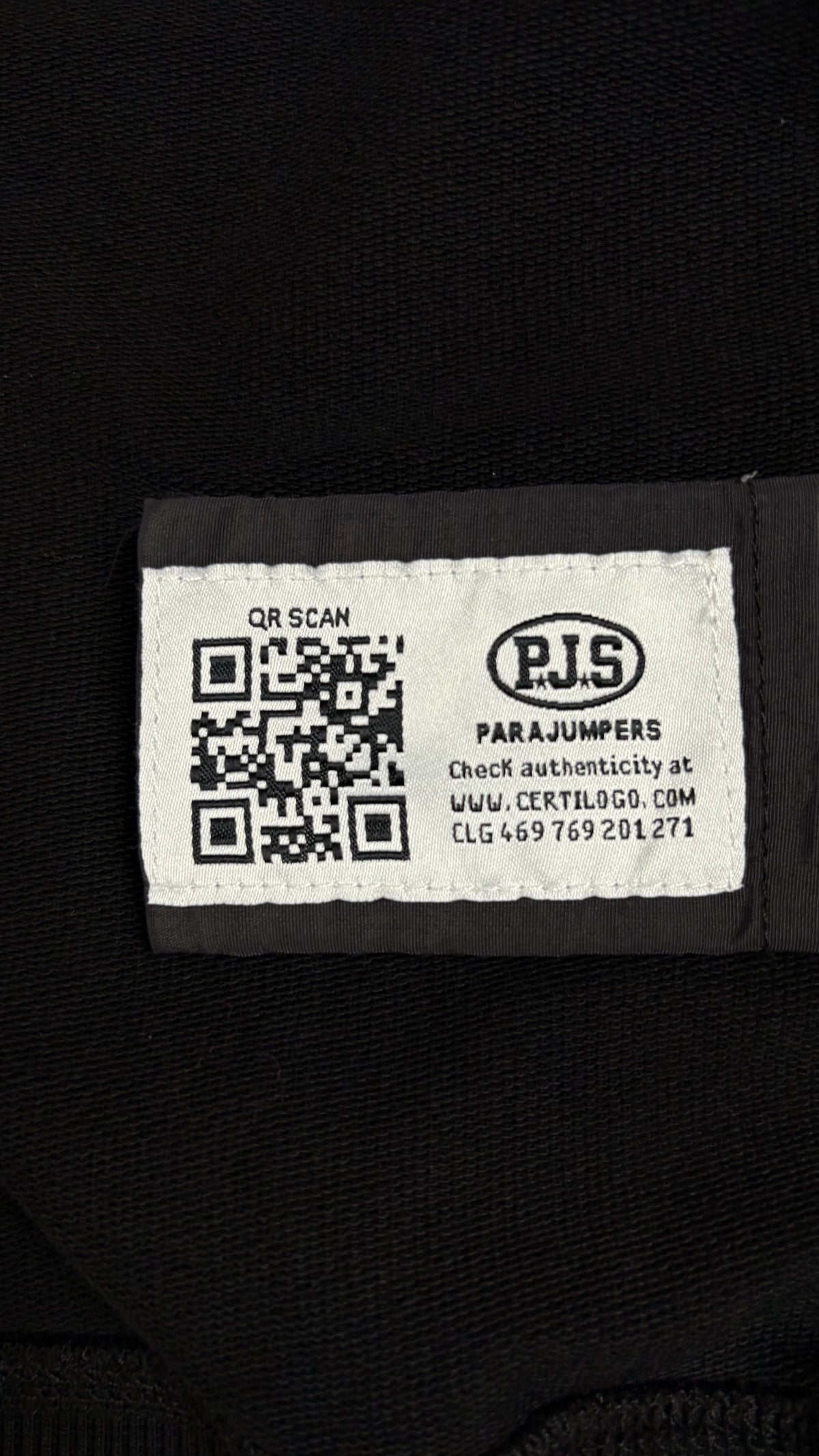 Sweat Zippé Parajumpers Fleece à Poches Nylon noir, détail étiquettes et finitions — vue 5