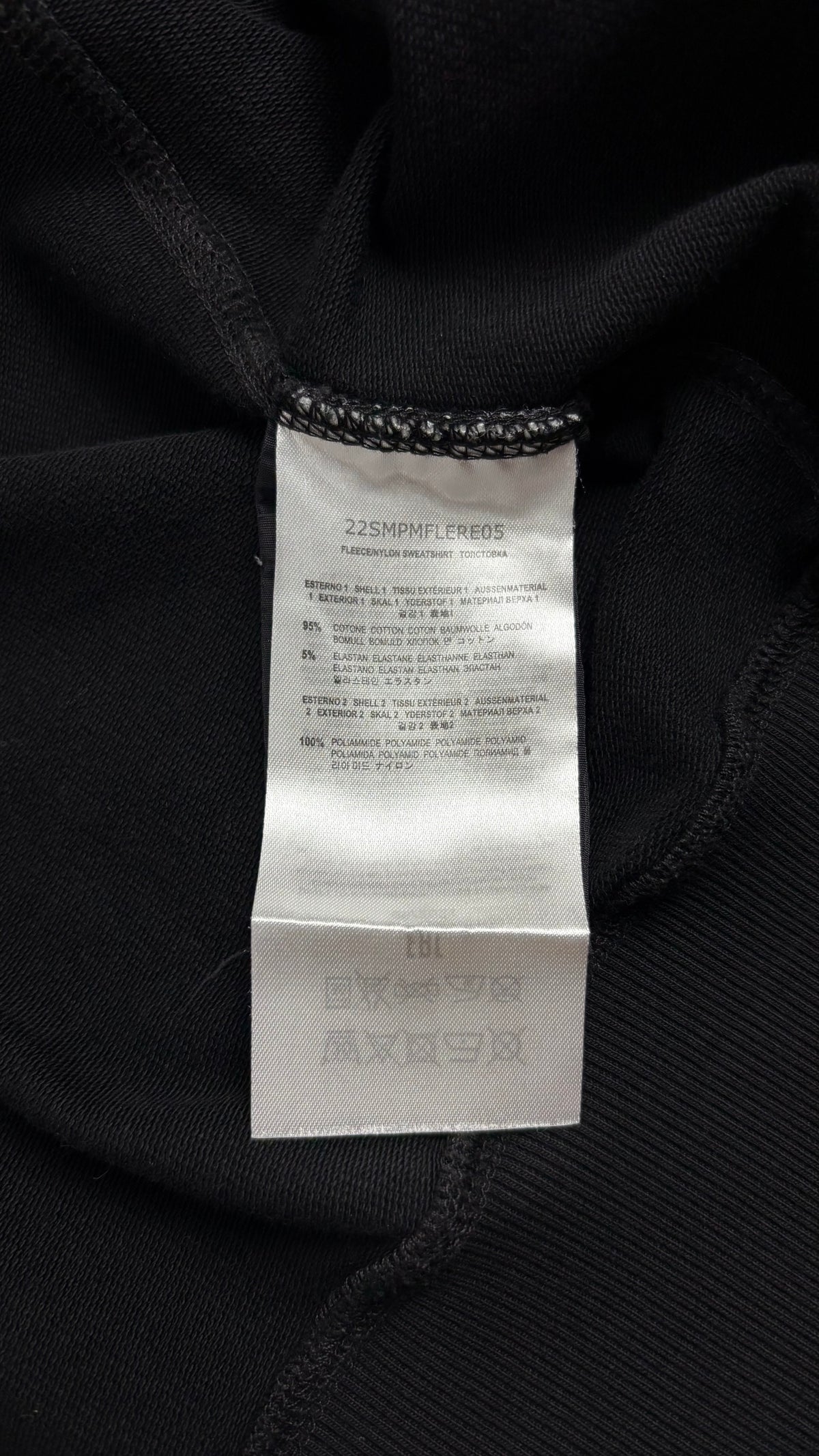 Sweat Zippé Parajumpers Fleece à Poches Nylon noir, détail étiquettes et finitions — vue 6