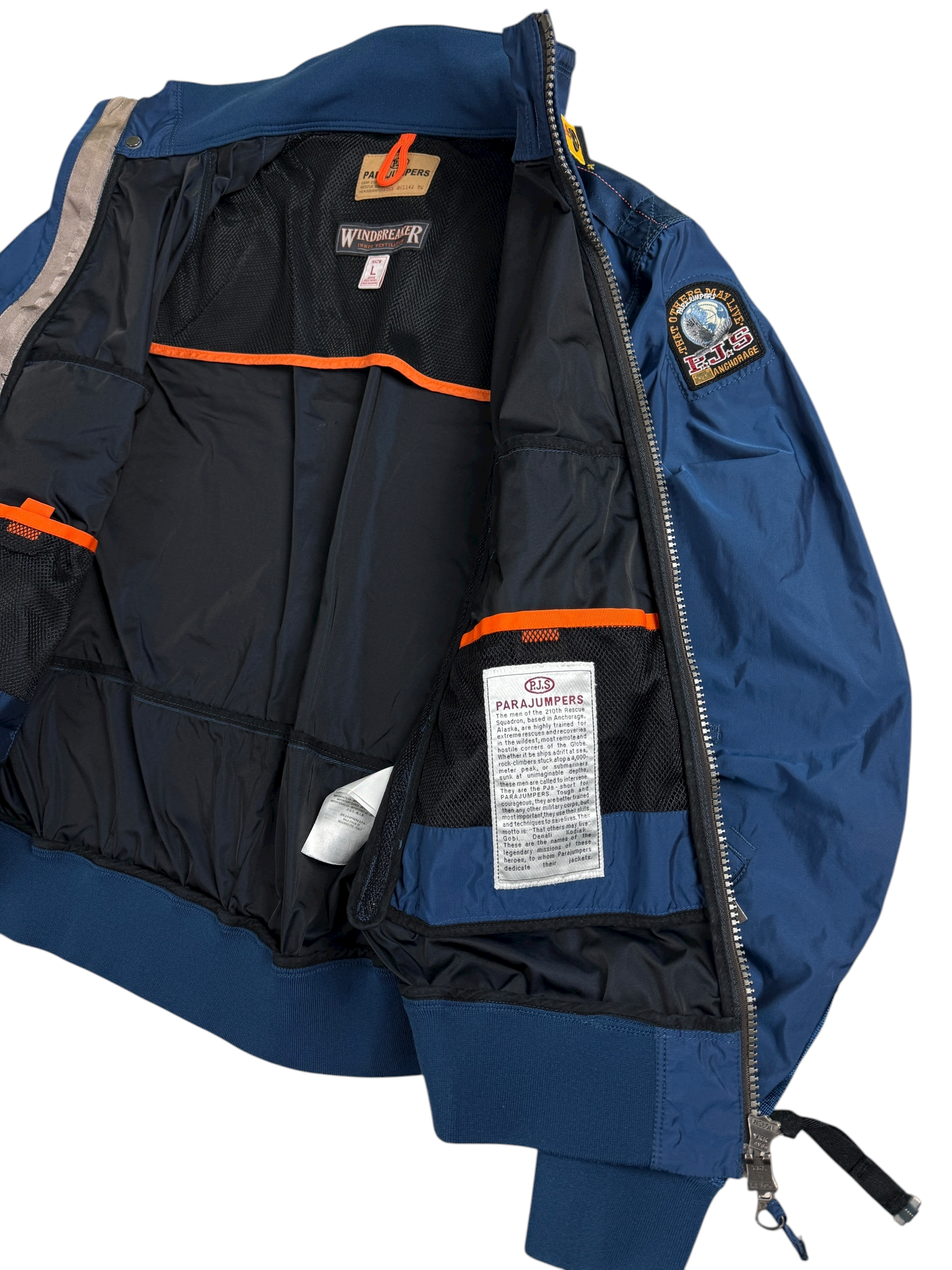 Veste Parajumpers bleu taille L - Logo et étiquette