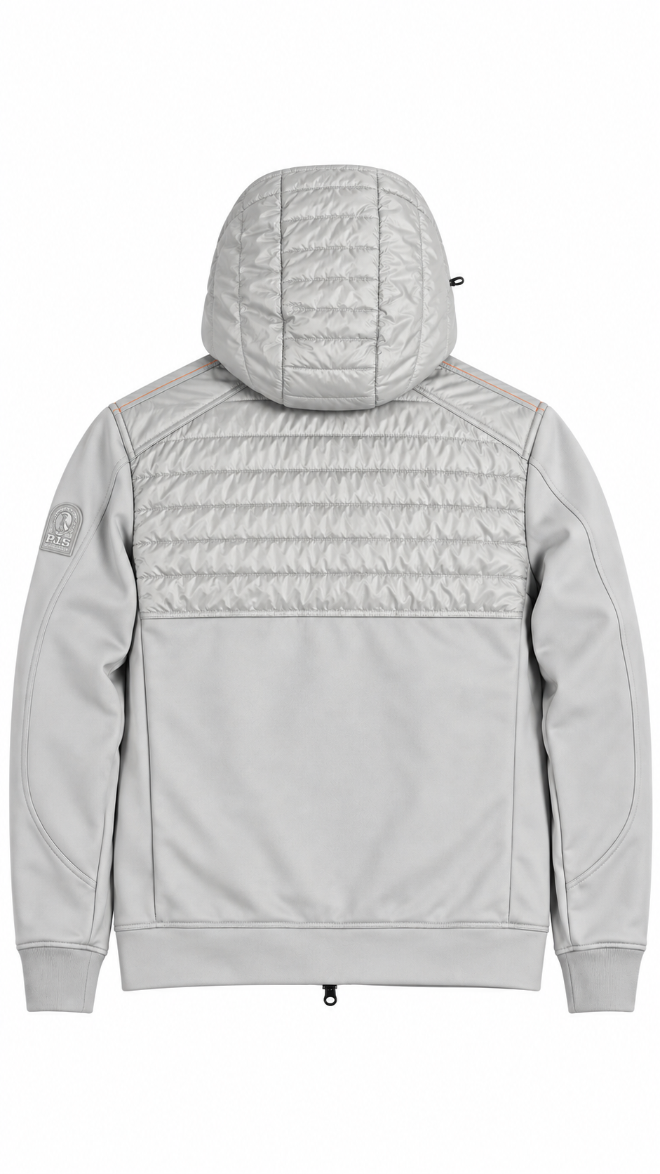 Veste Parajumpers Hybrid Fleece à Capuche gris clair, vue de dos — vue 2