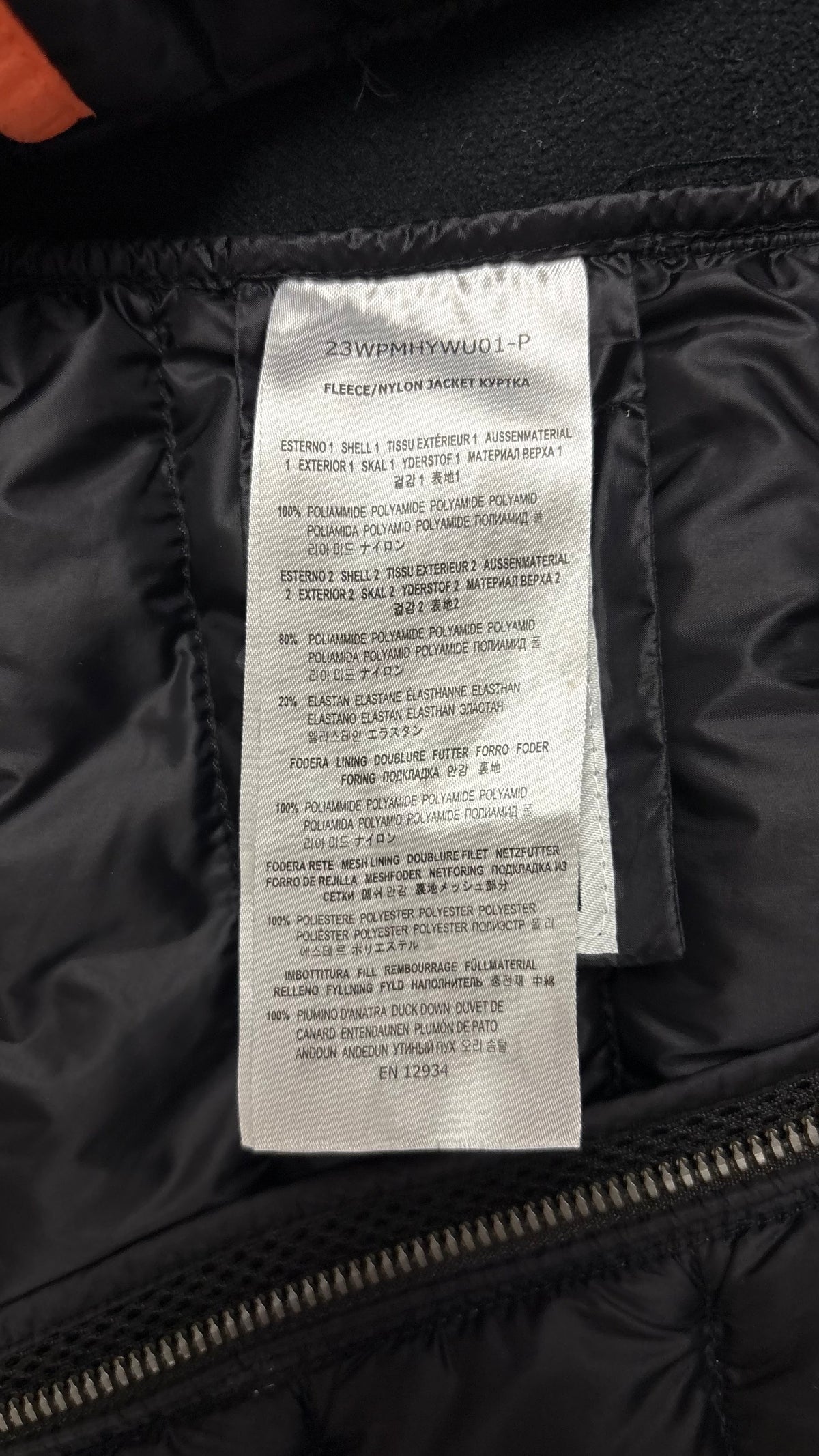 Veste Hybride Parajumpers Warm Up noire, détail étiquettes et finitions — vue 7