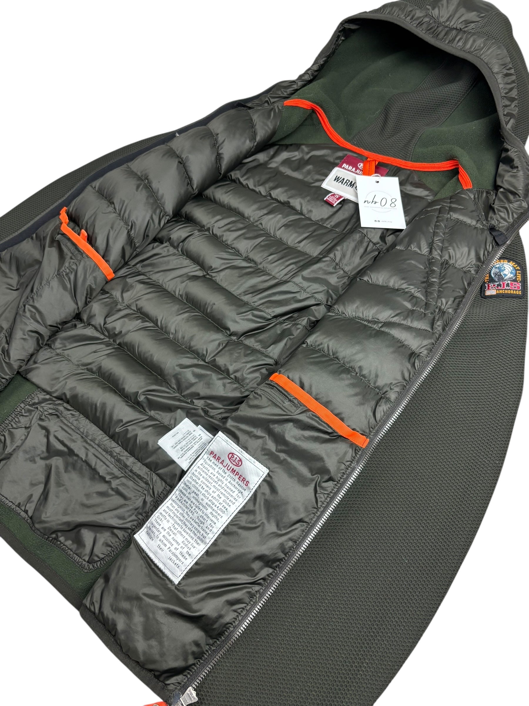 Veste Parajumpers kaki taille S - Logo et étiquette