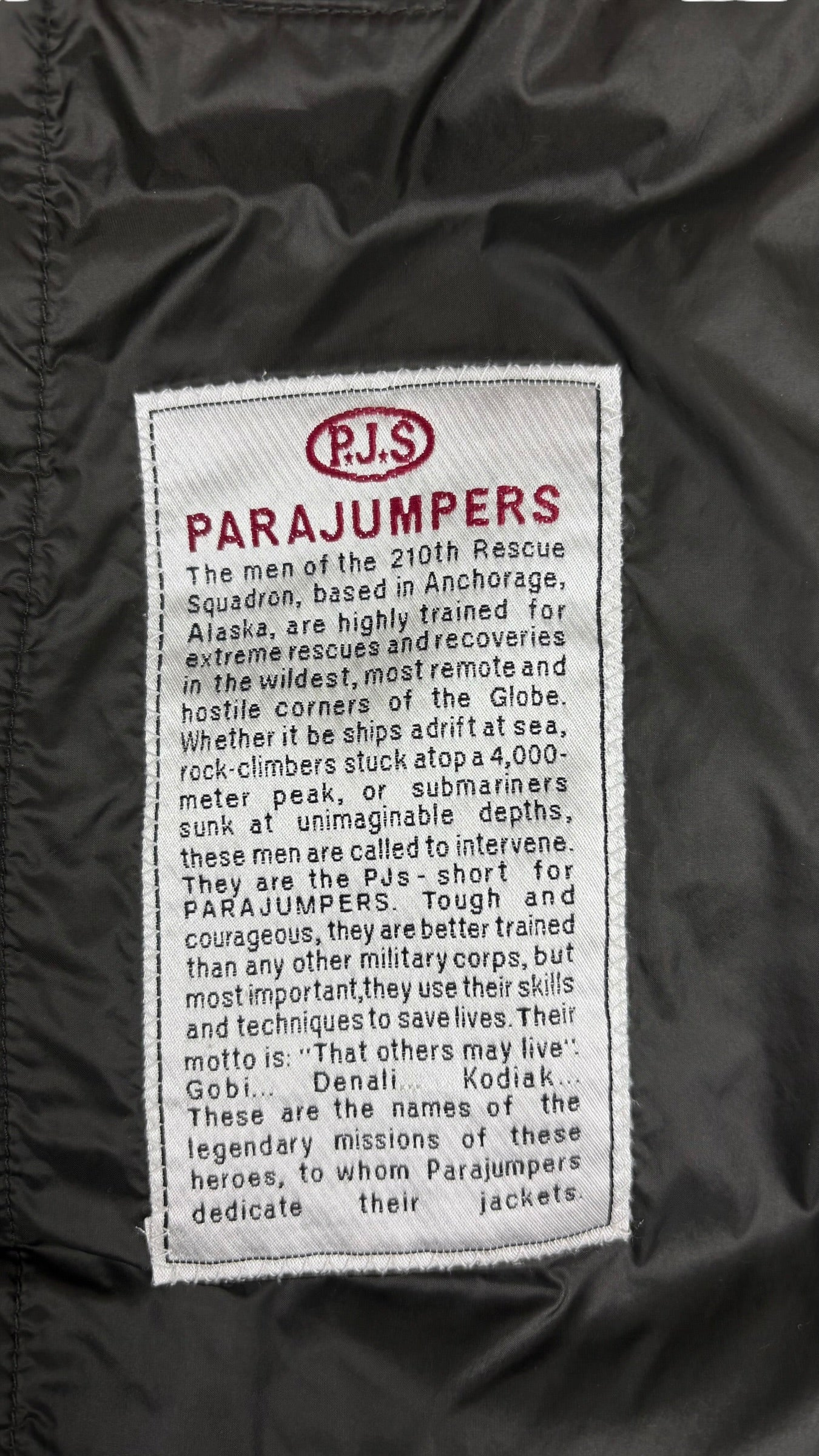 Veste Parajumpers kaki taille S - Vue côté