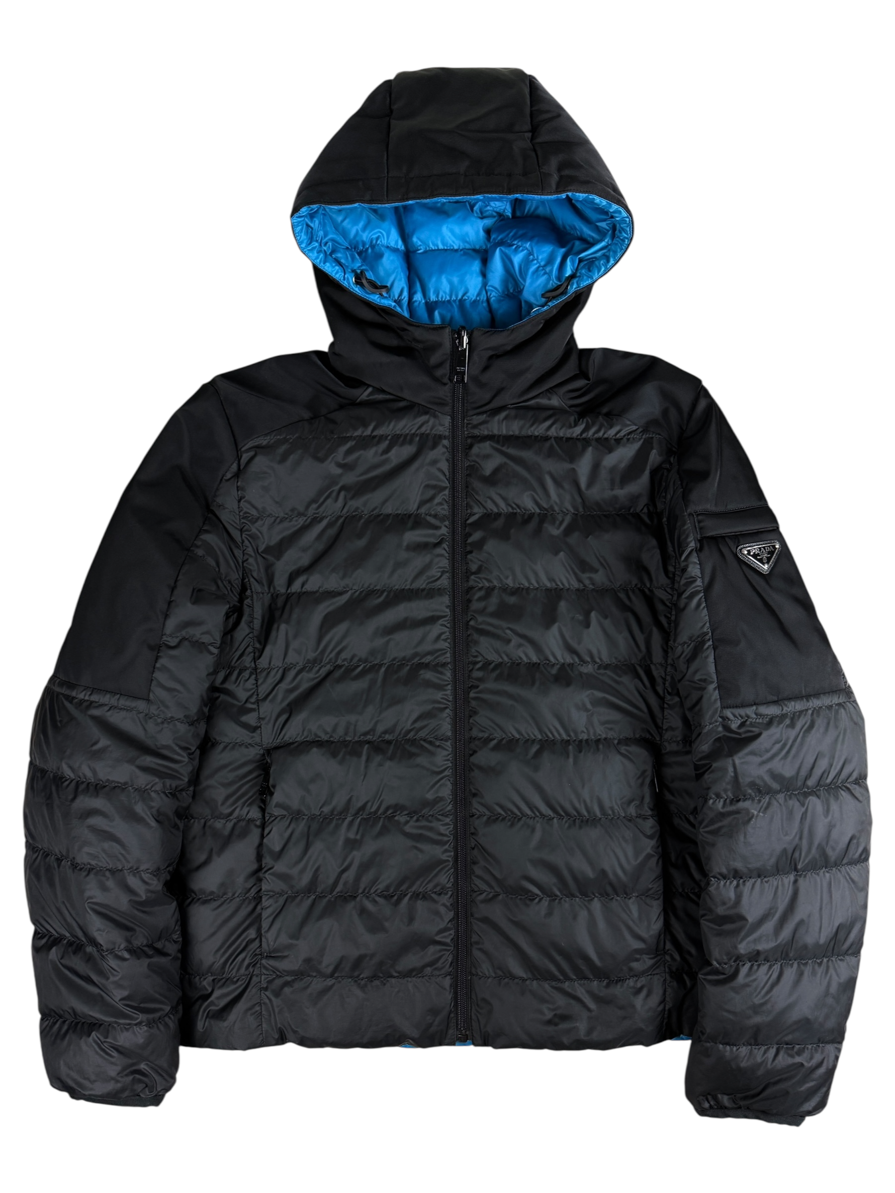 Doudoune Prada noir / bleu taille S - Vue de face