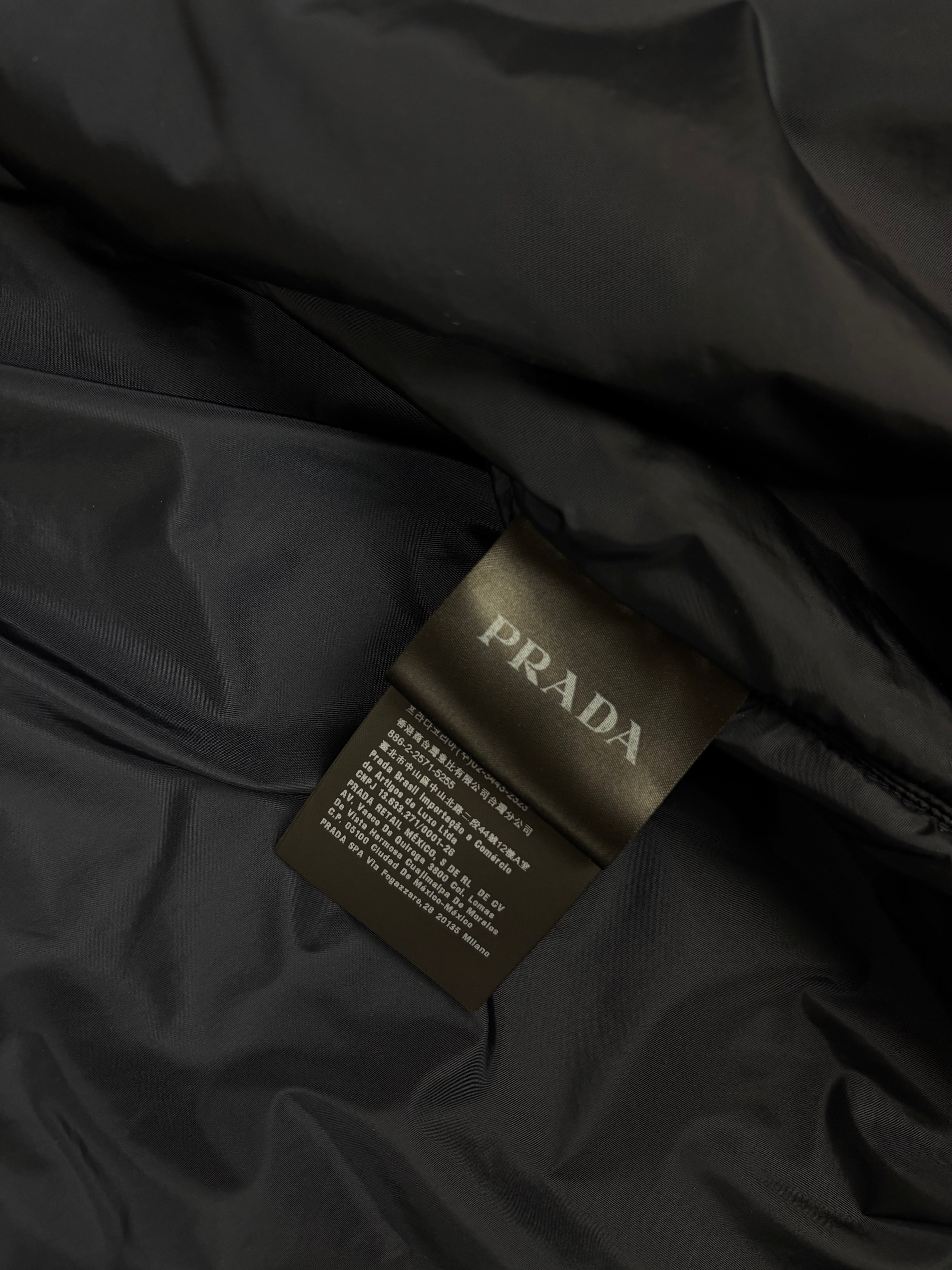 Parka PRADA marine taille 50 - Logo et étiquette