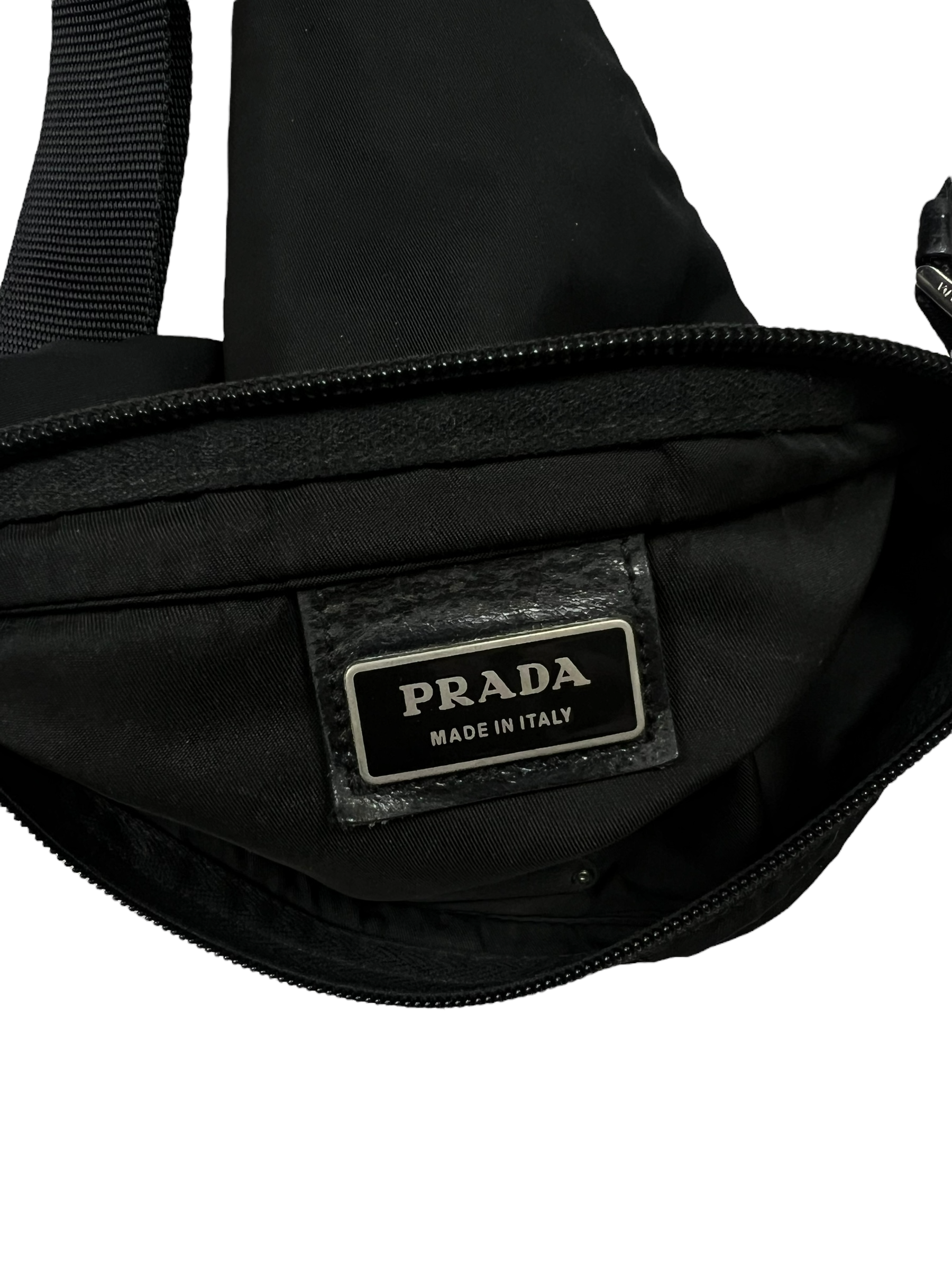 Sacoche Prada noir taille UNI - Logo et étiquette