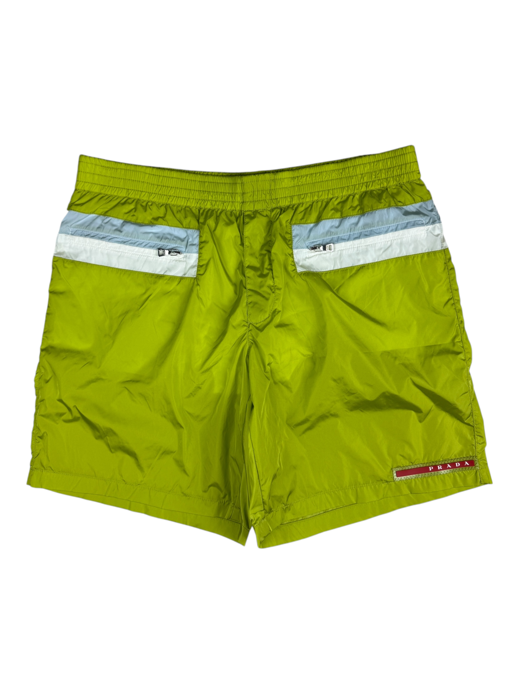 Short Prada jaune métallisé taille 48 - Vue de face