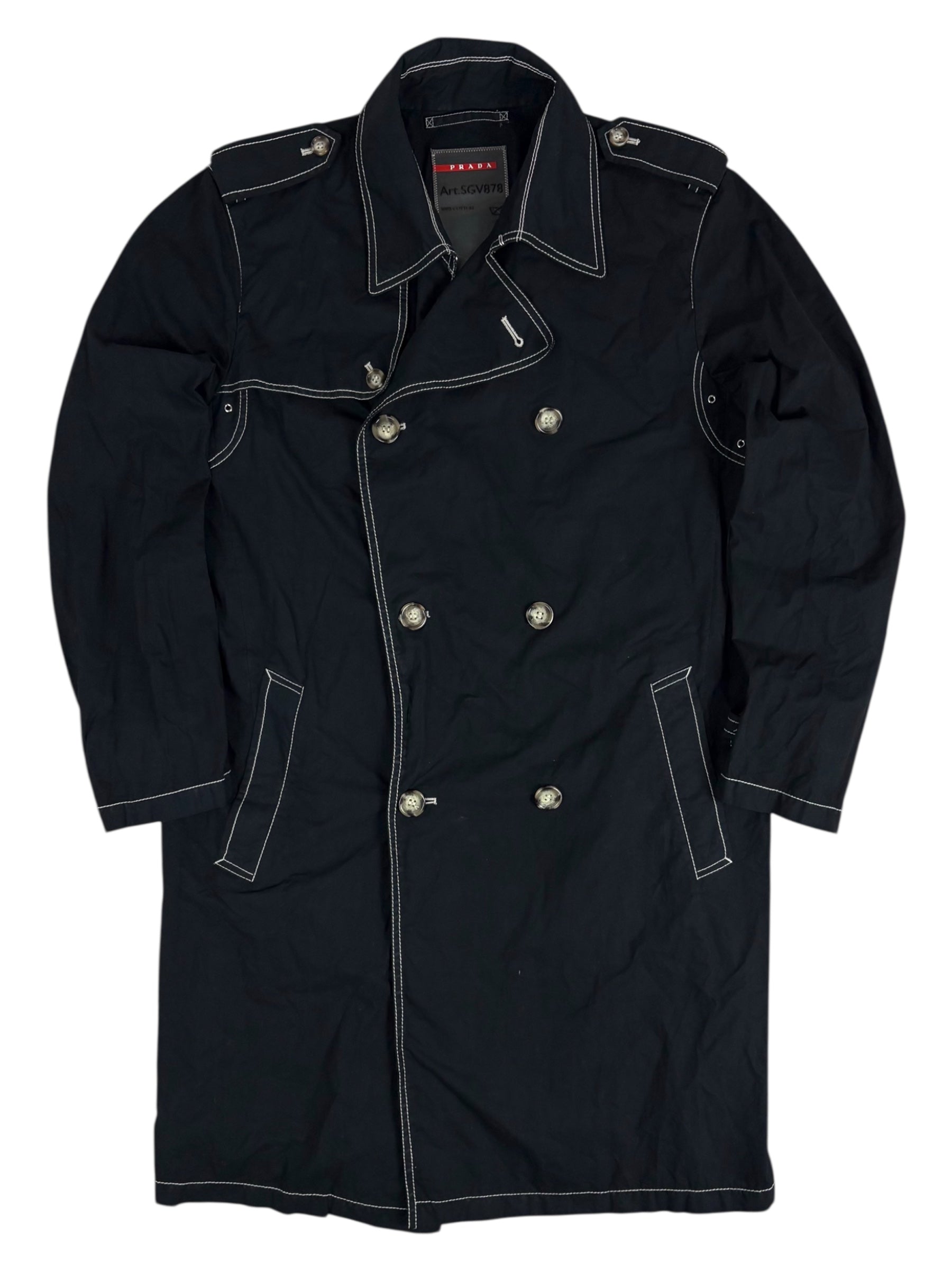 Trench Coat Prada noir taille 52 - Vue de face