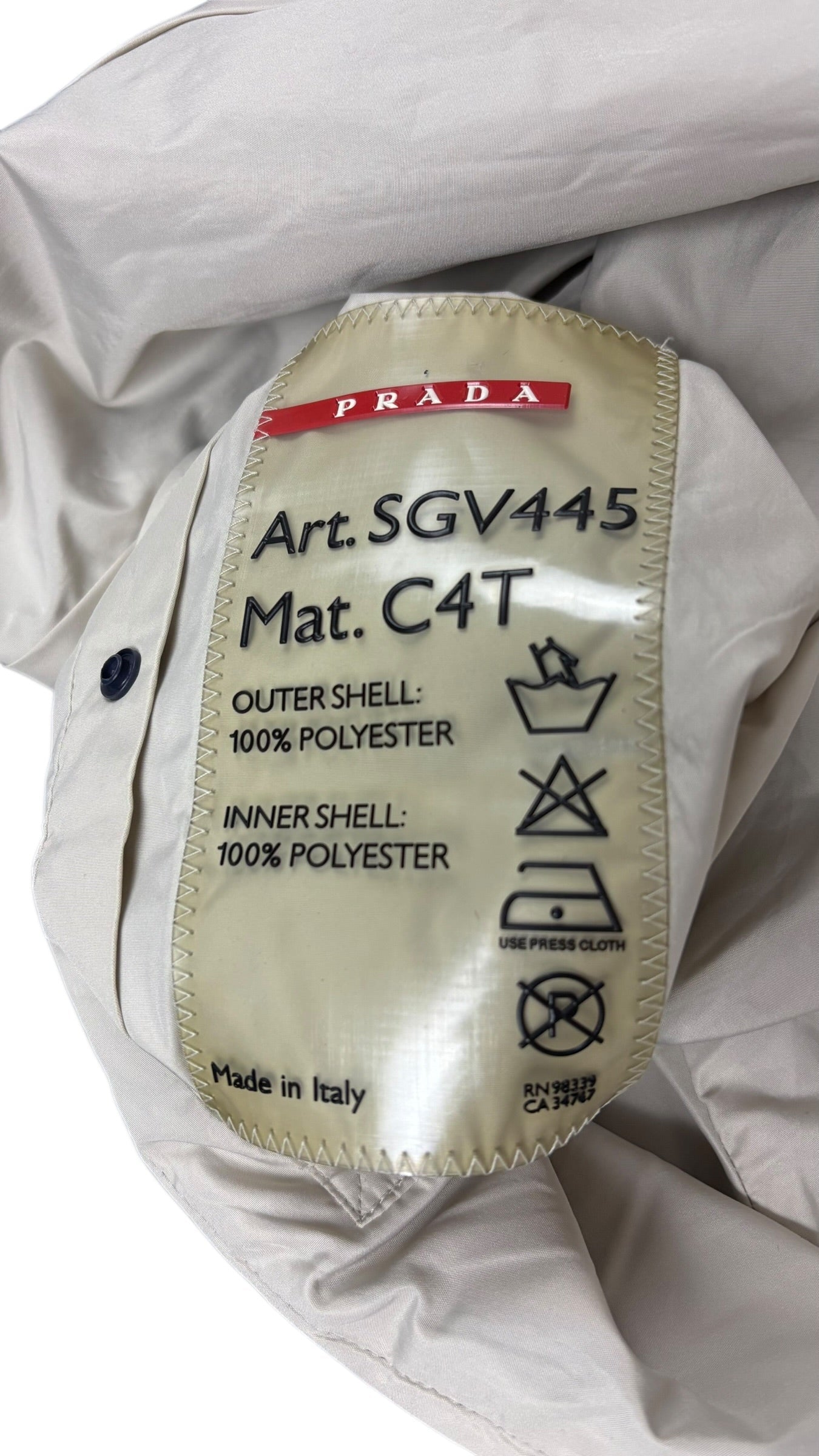 Veste Prada marine / beige taille 46 - Vue 6