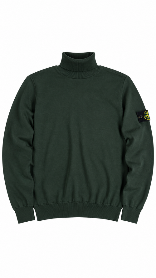 Pull Col Roulé Stone Island en Laine - Vert - Taille XL
