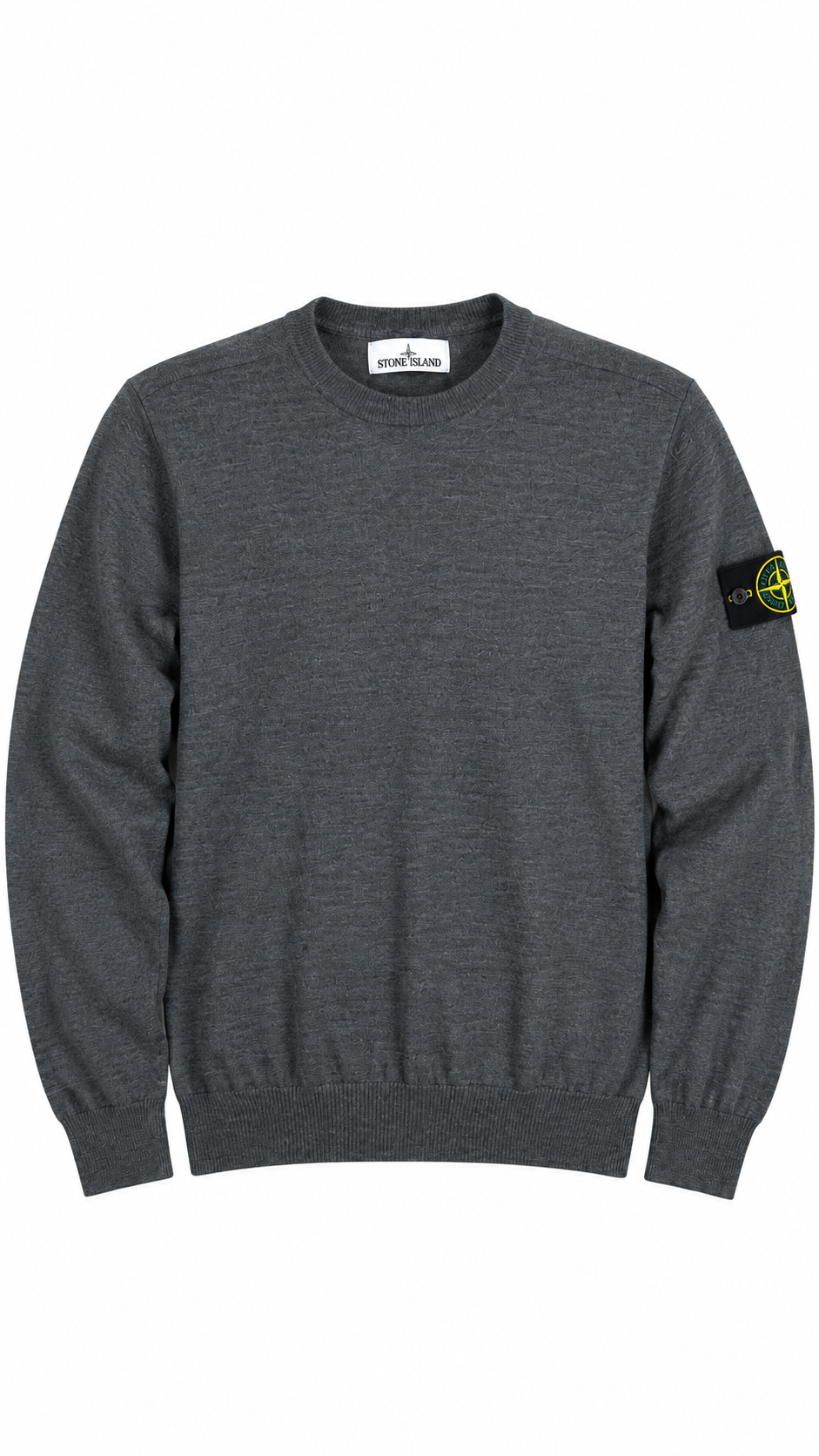 Pull Crewneck Stone Island en Laine gris, taille XL – vue de face – NB08 Shop