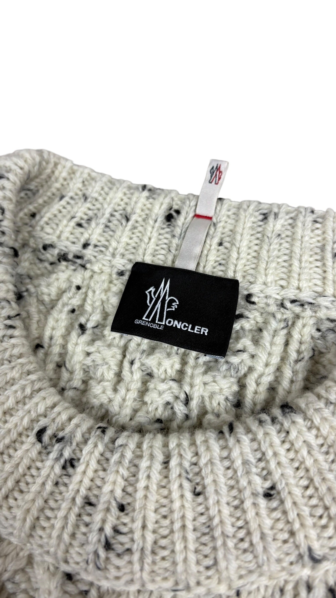 Pull en laine Moncler Grenoble crème noir taille L neuf - vue 3/4