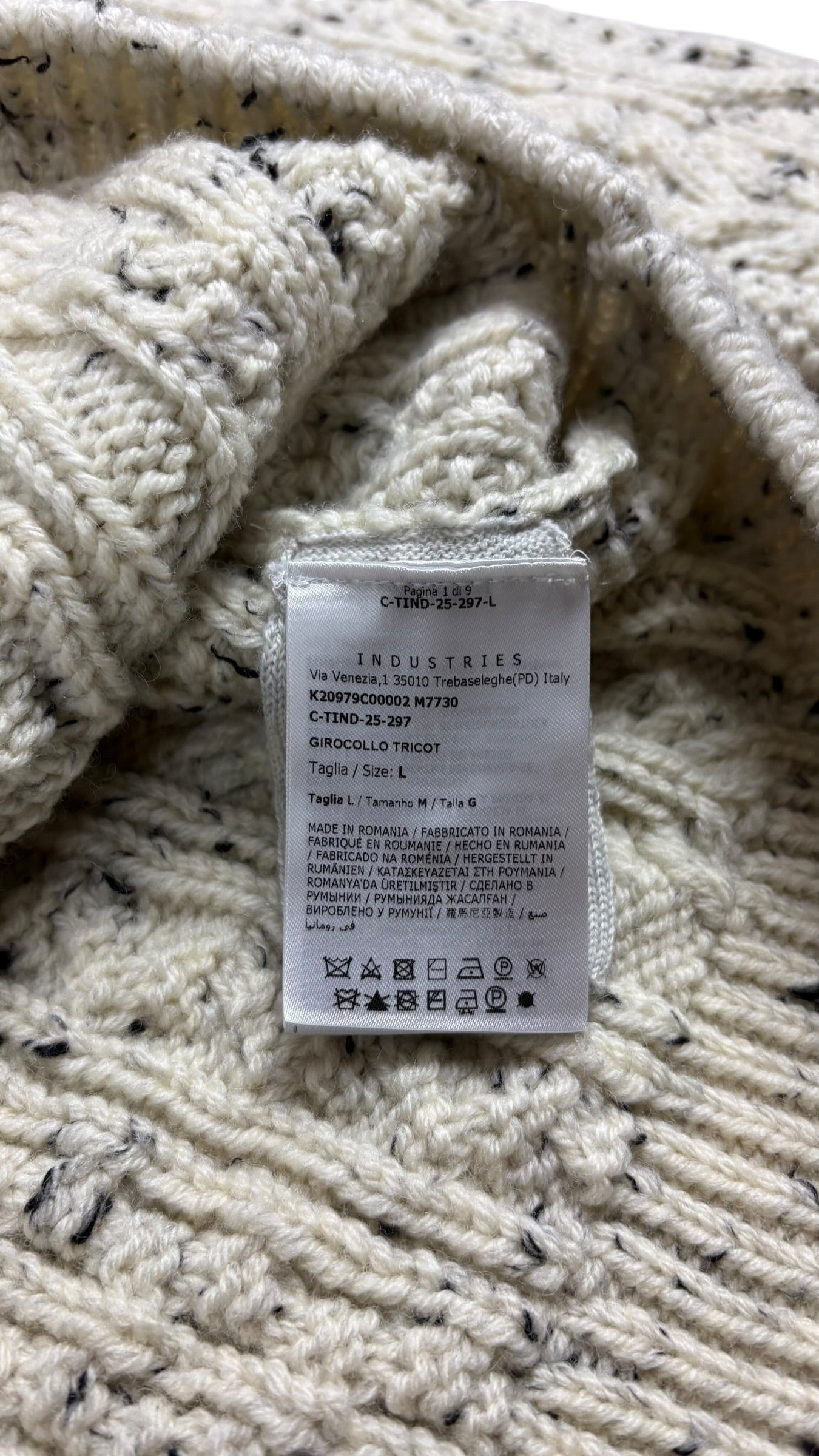 Pull en laine Moncler Grenoble crème noir taille L neuf - vue 4/4