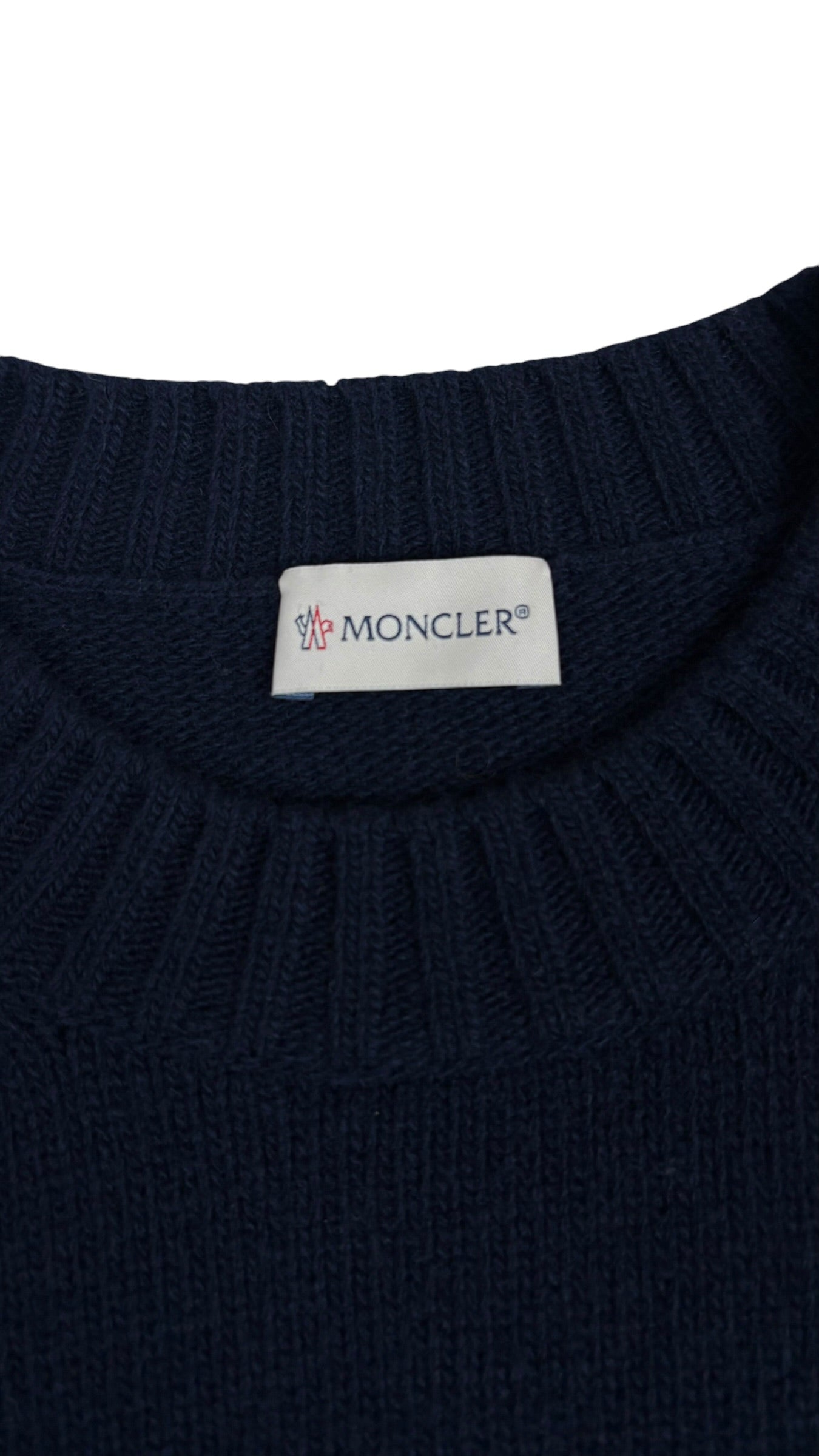Pull Moncler marine taille L - vue 3/4