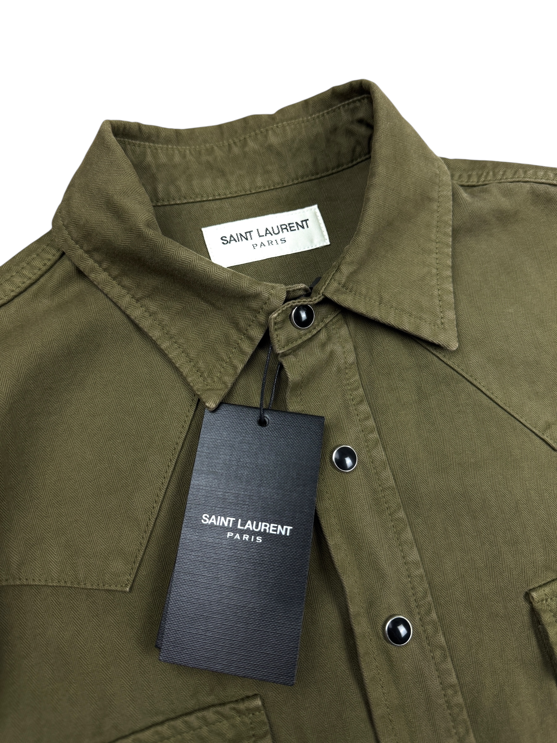 Chemise Saint Laurent kaki taille S - Vue de dos