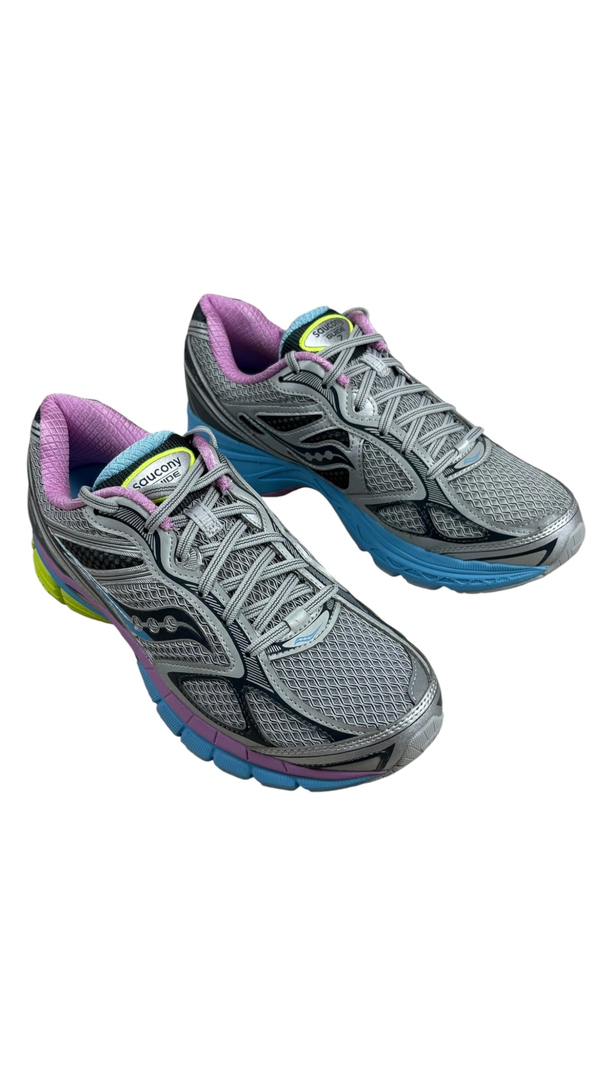 Sneakers Saucony Progrid Guide 7 gris vert bleu neuf - vue 3/4