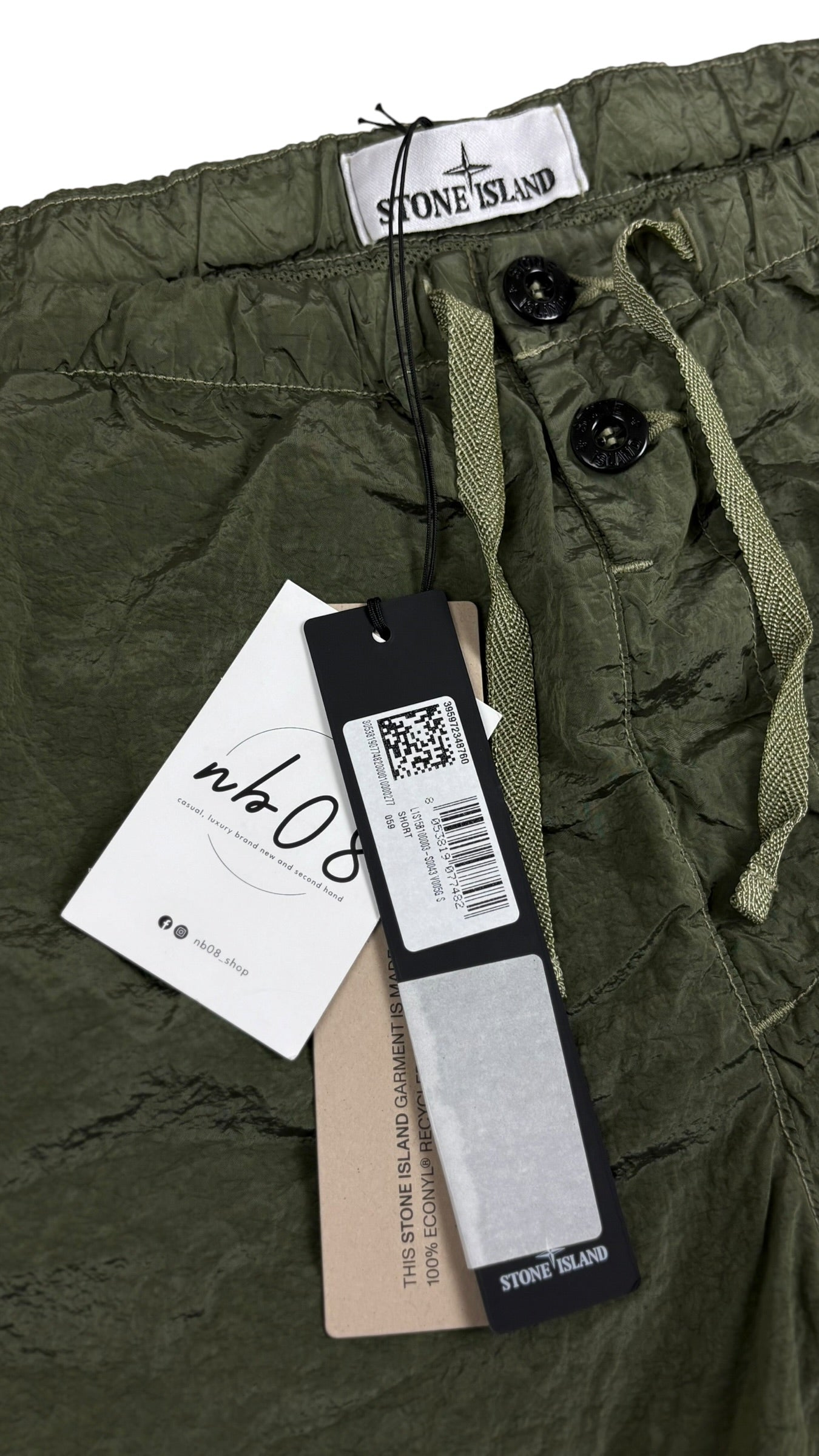 Short De Bain Stone Island Nylon Métal kaki Collection 2026 - vue 4/5