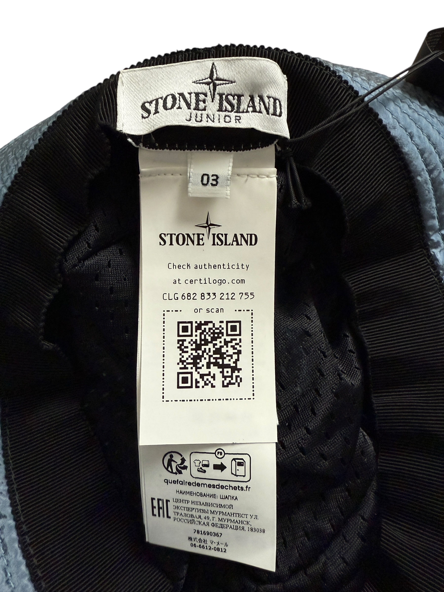 Bob Stone Island bleu taille XS - Détail