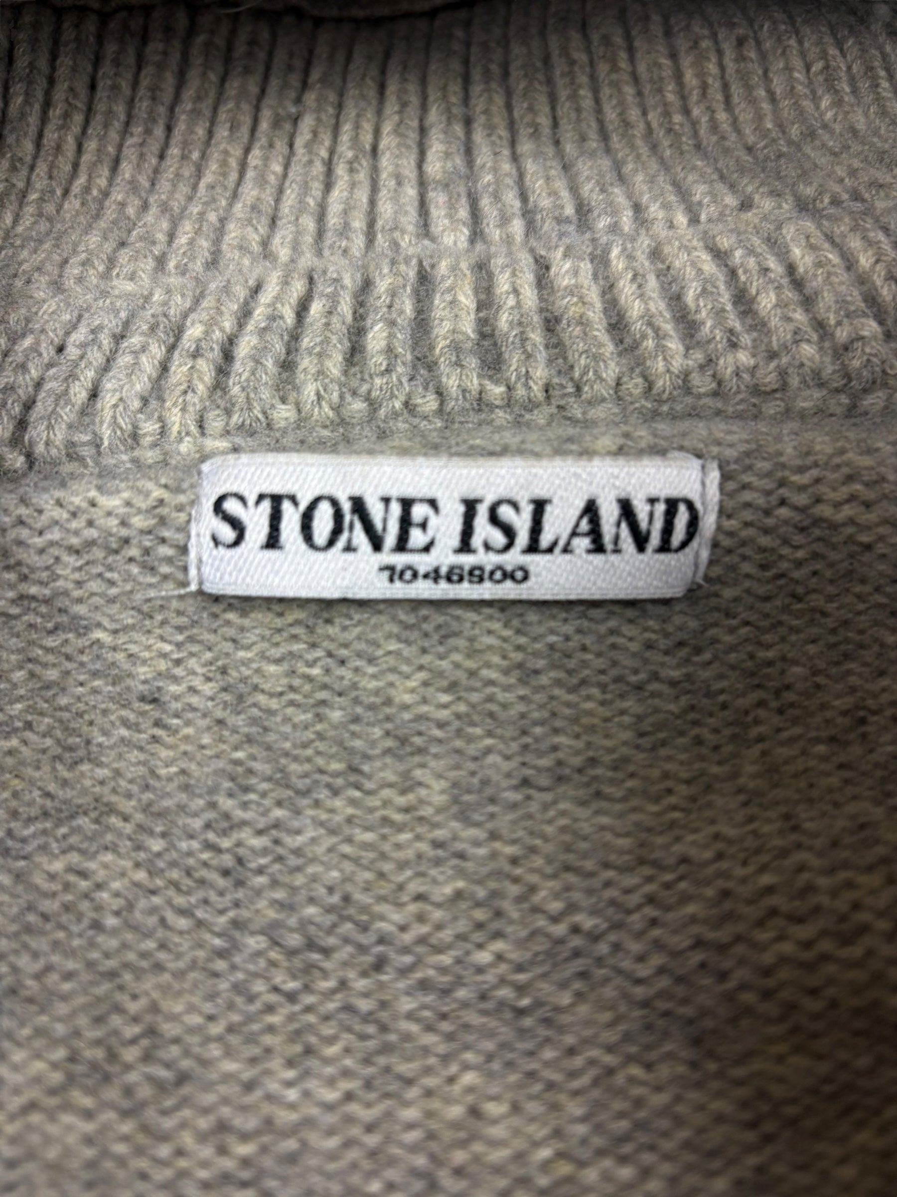 Cardigan Stone Island gris taille S - Logo et étiquette